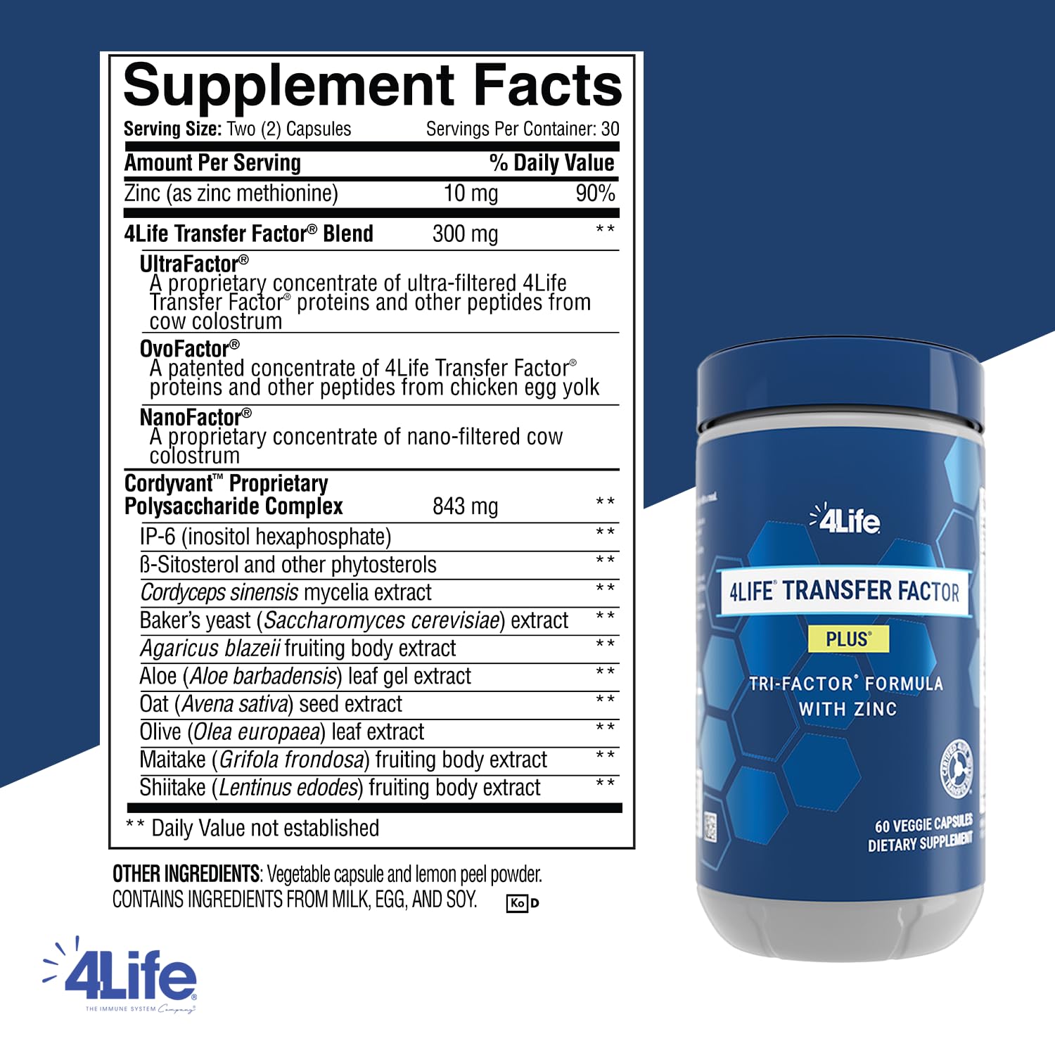 4Life Transfer Factor Plus Zinc Immune Support MushroomBlend

