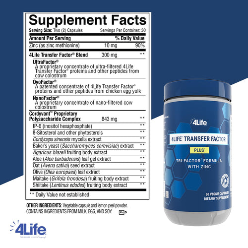 4Life Transfer Factor Plus Zinc Immune Support MushroomBlend

