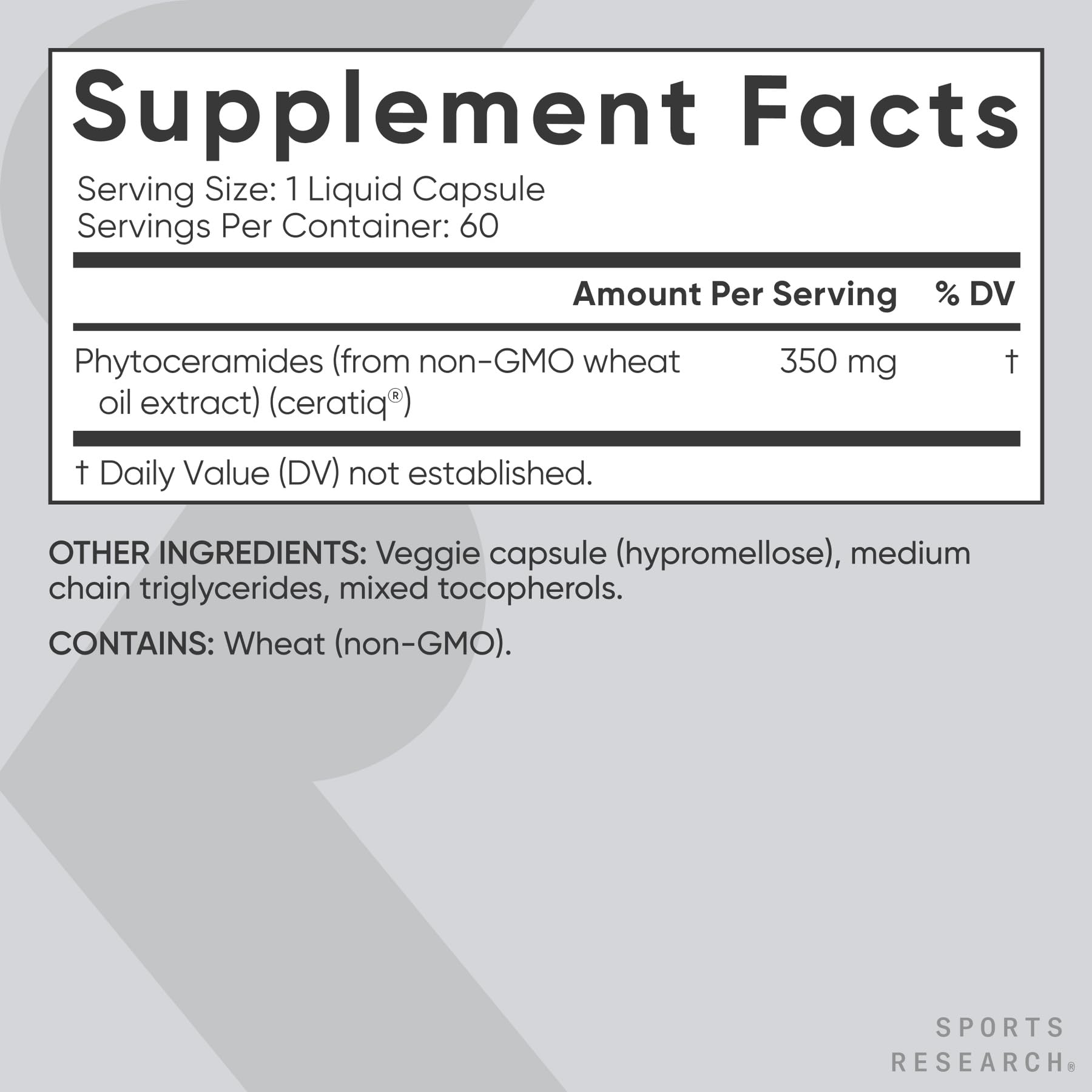 Sports Research Phytoceramides 350 mg | Skin Hydration

