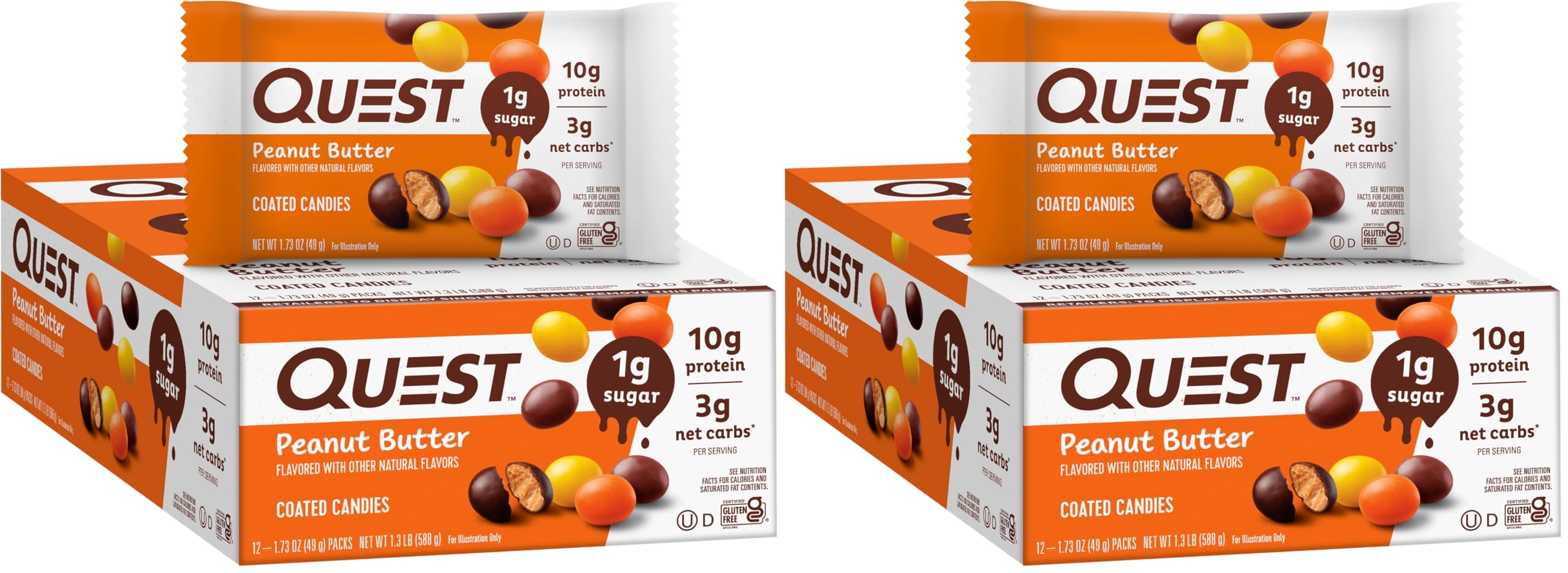 Quest Peanut Butter Coated Candies Gluten Free Keto Friendly Snack