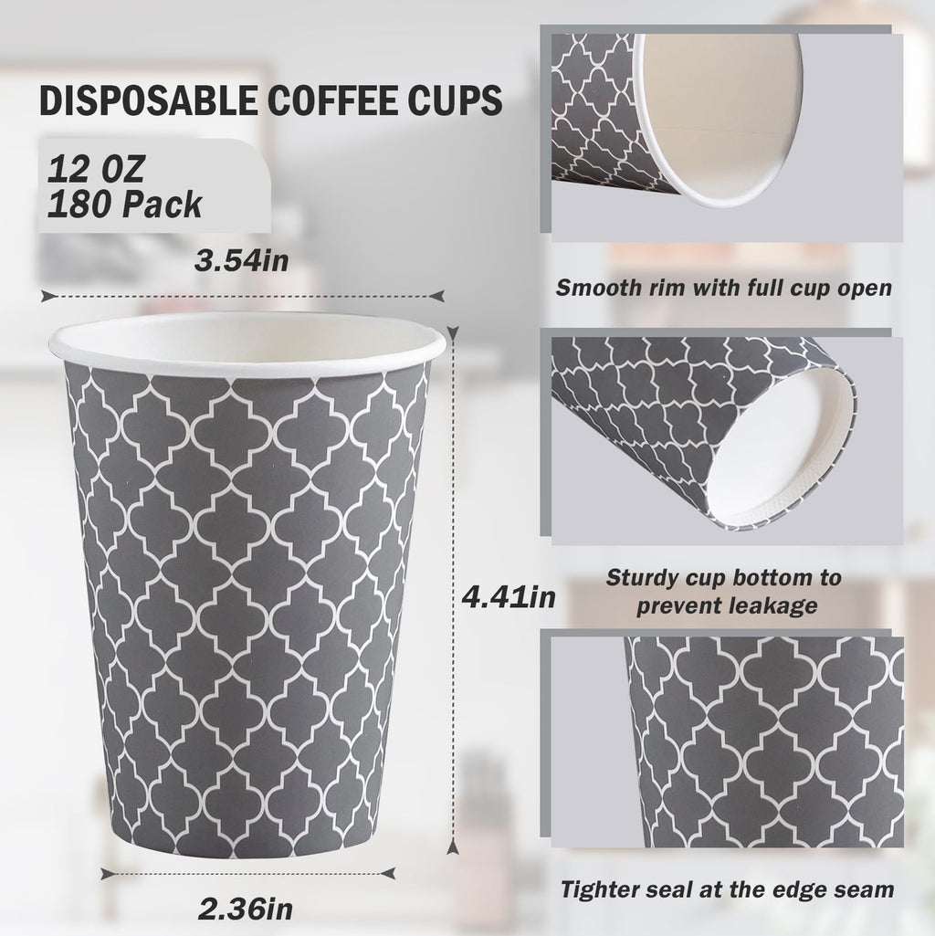 Lamosi Insulated Disposable Paper Cups for Hot & Cold Drinks

