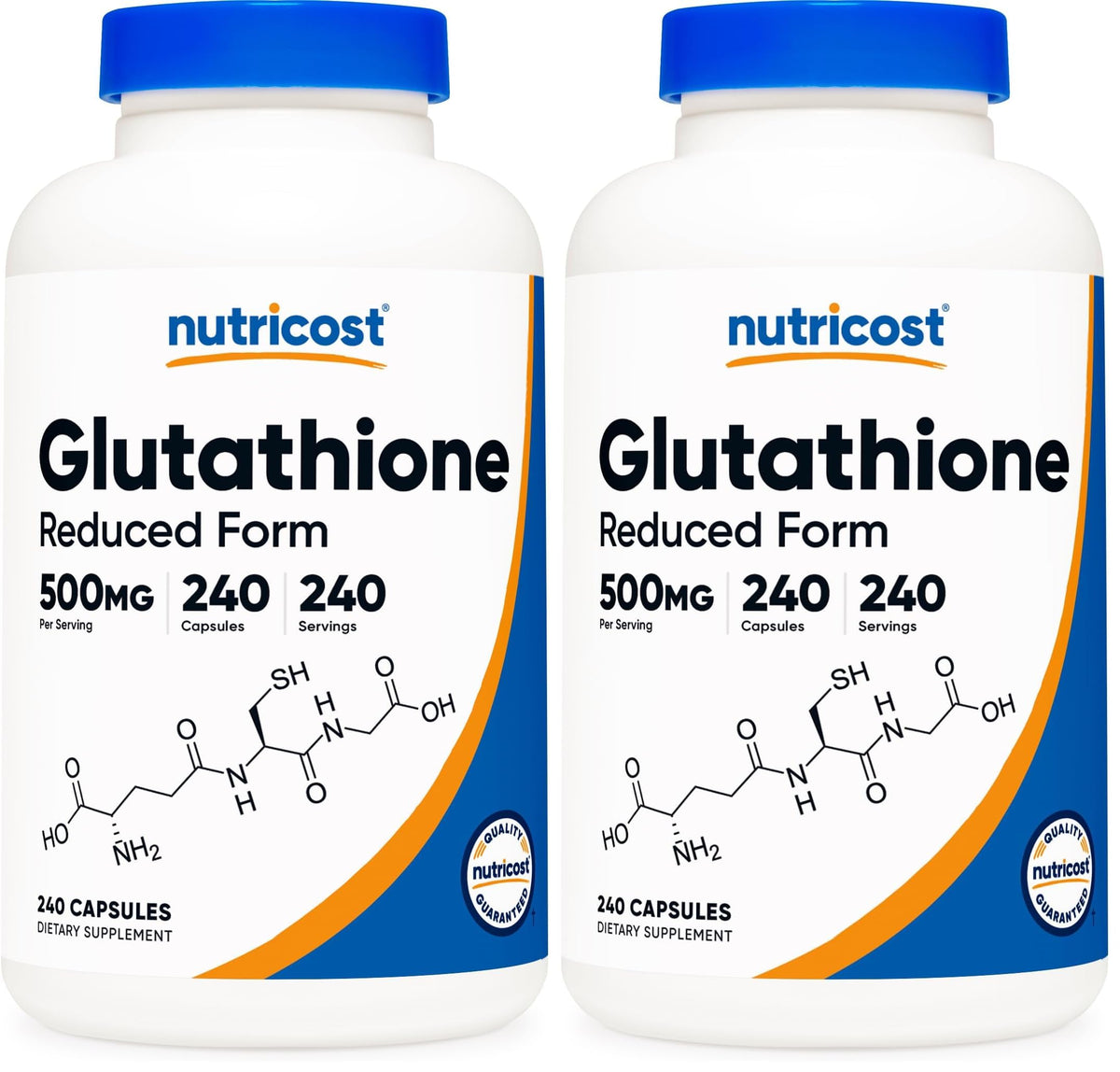 Nutricost Glutathione Capsules 500mg Gluten Free GMO Free