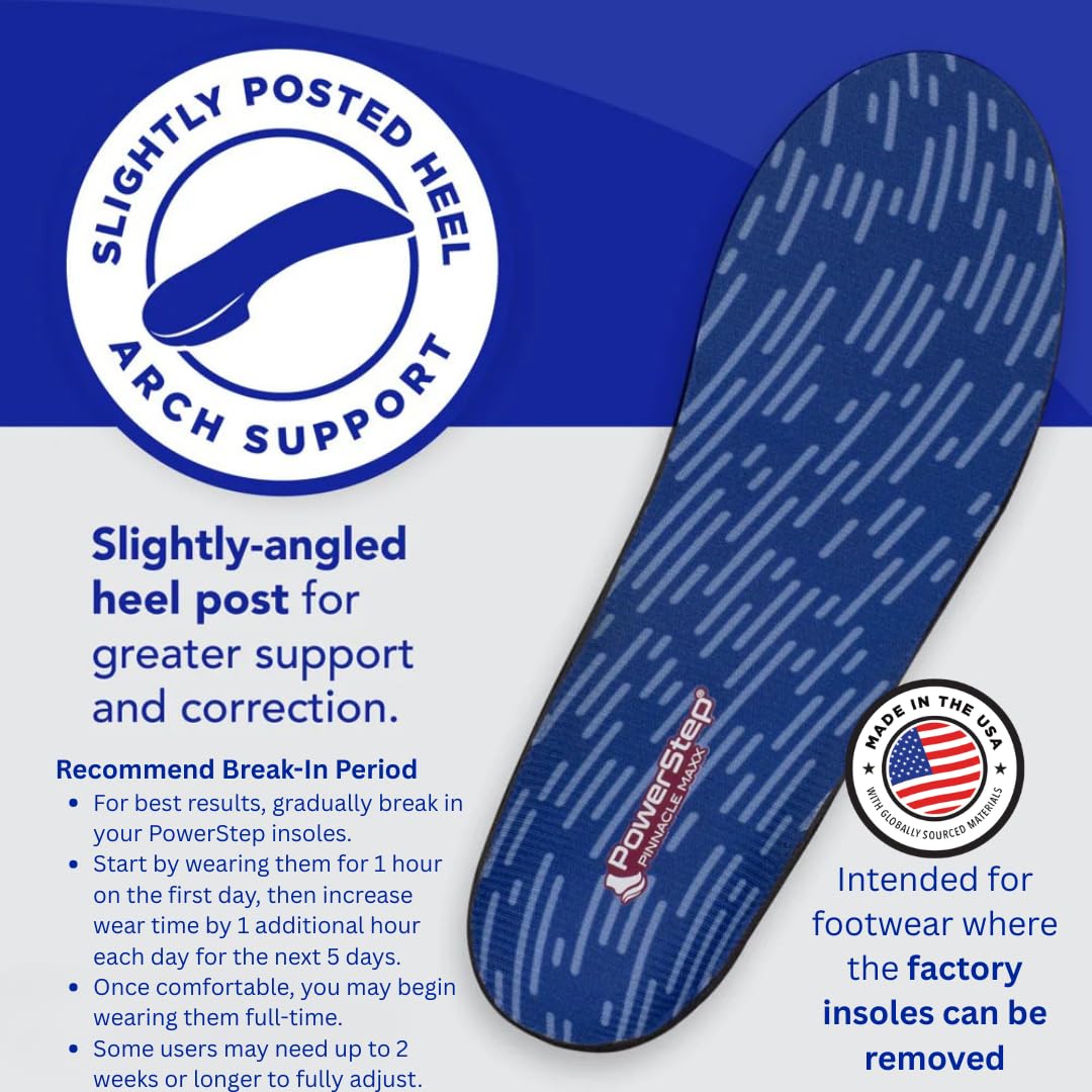 PowerStep Pinnacle Maxx Orthotic Insoles - Maximum Stability

