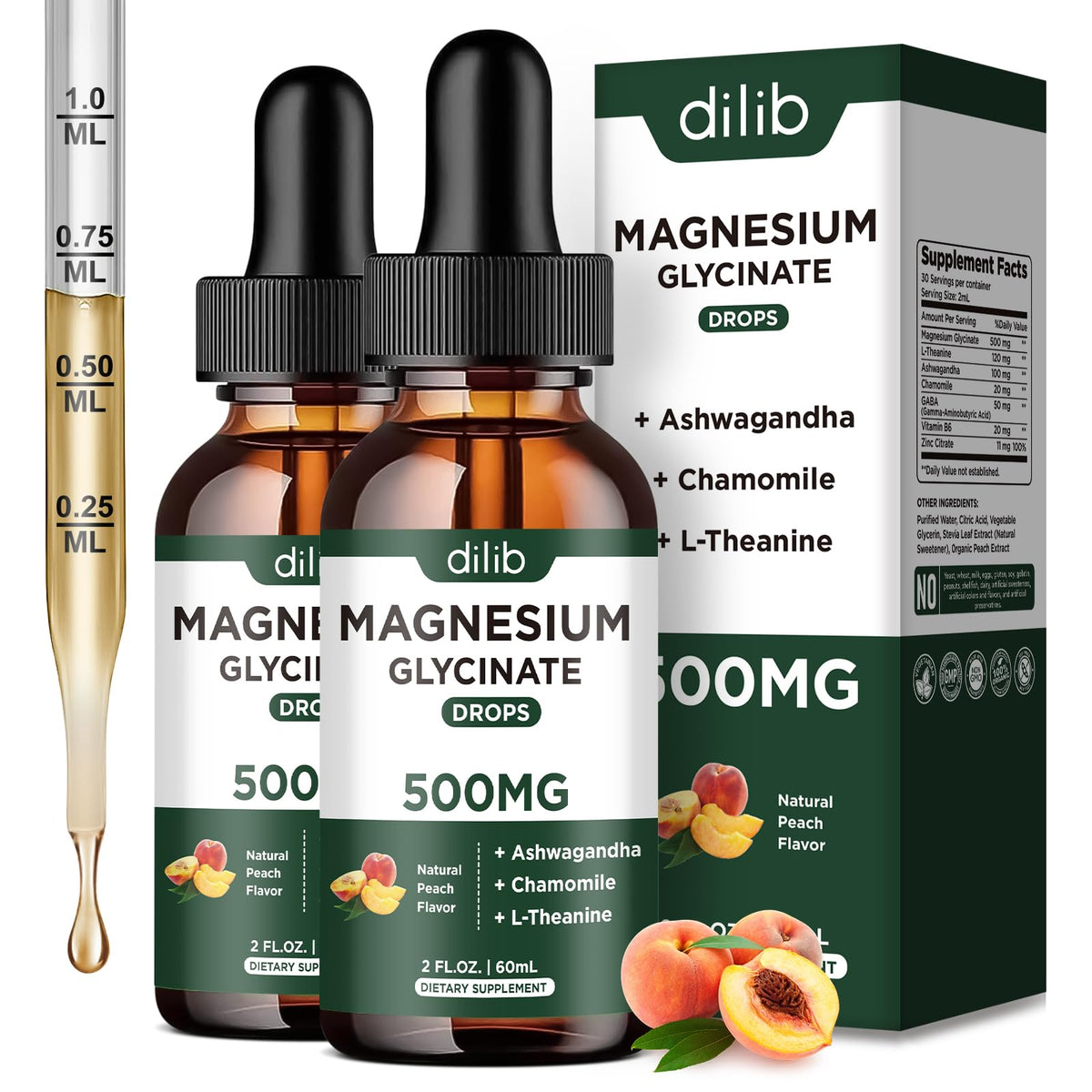 Magnesium Glycinate Liquid Drops with Ashwagandha L-Theanine