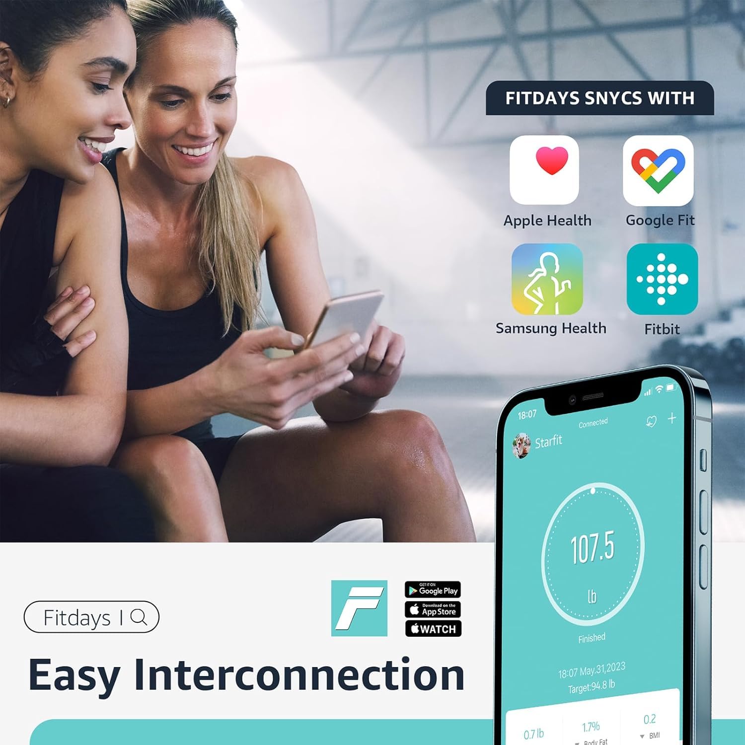Posture Weight Smart Scale with Body Composition & App Sync


