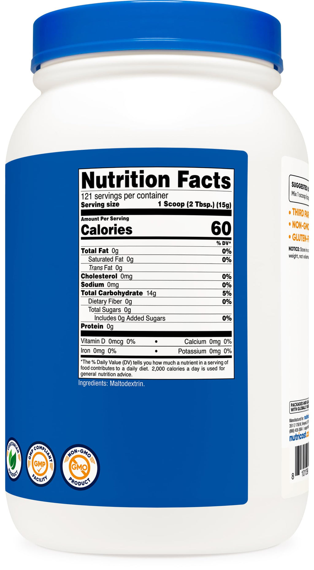Nutricost Maltodextrin Powder Gluten Free Non-GMO

