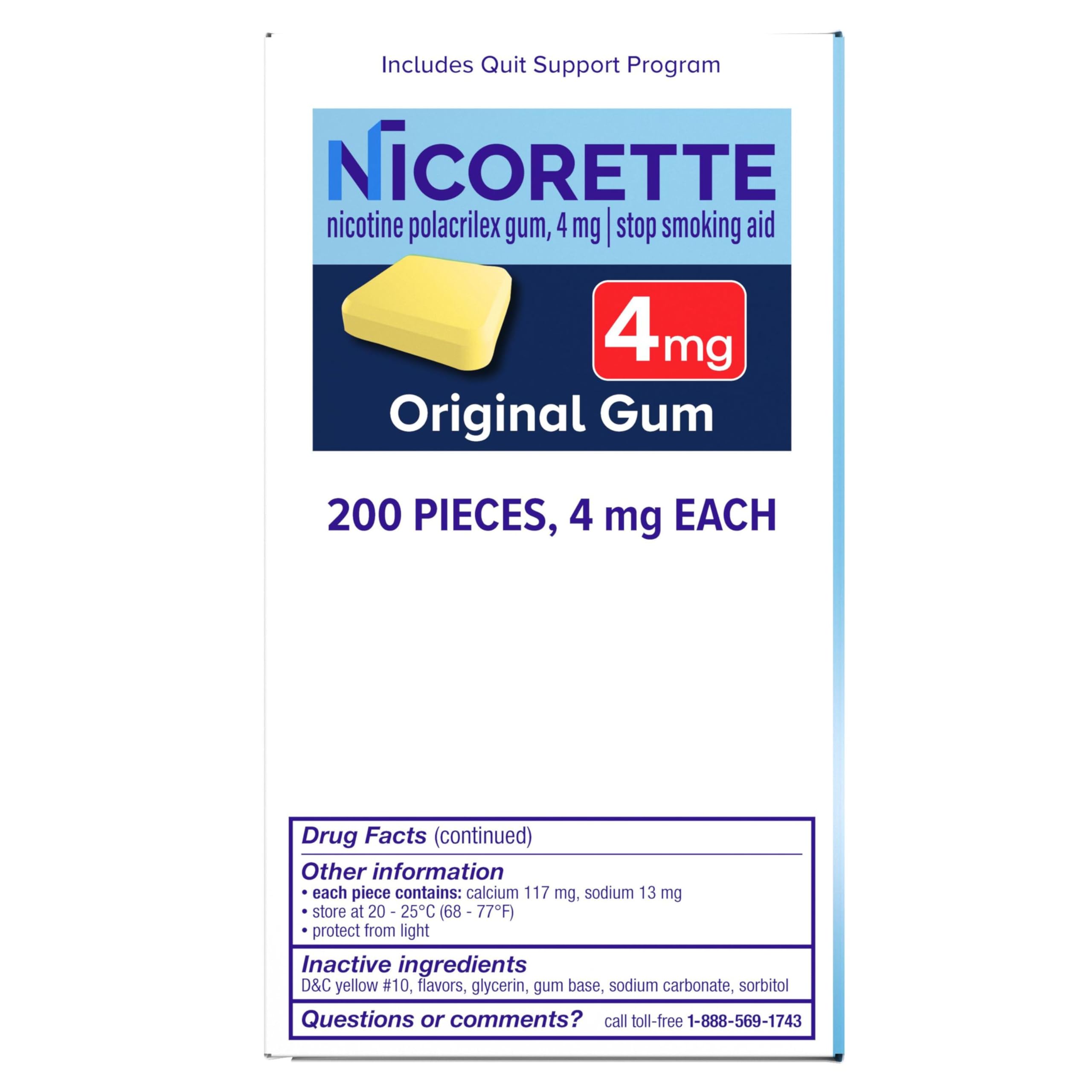 Nicorette Nicotine Gum 4 mg Stop Smoking Aid

