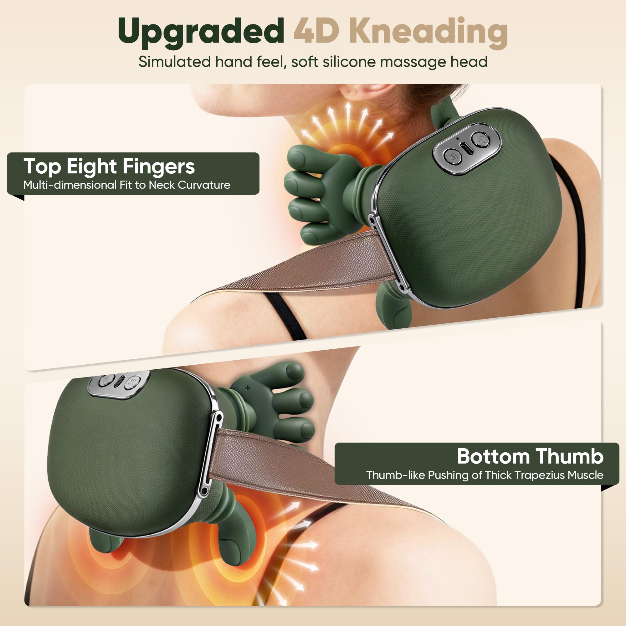 Shoulder and Neck Massager with Heated 4D Kneading

