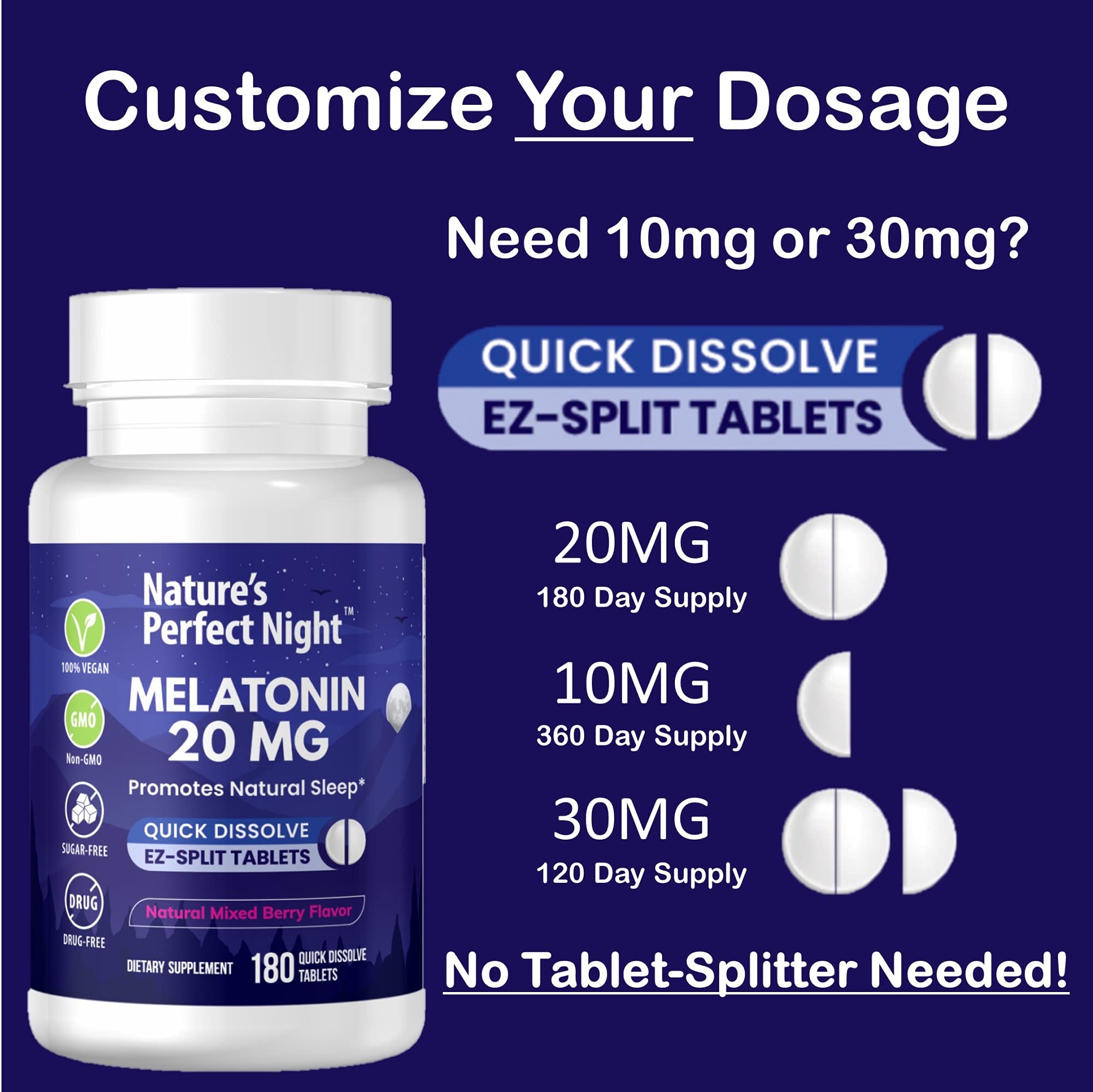 Nature's Perfect Night Melatonin Sleep Supplement

