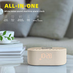 Sound Machine Alarm Clock with Bluetooth & Wireless Charging

