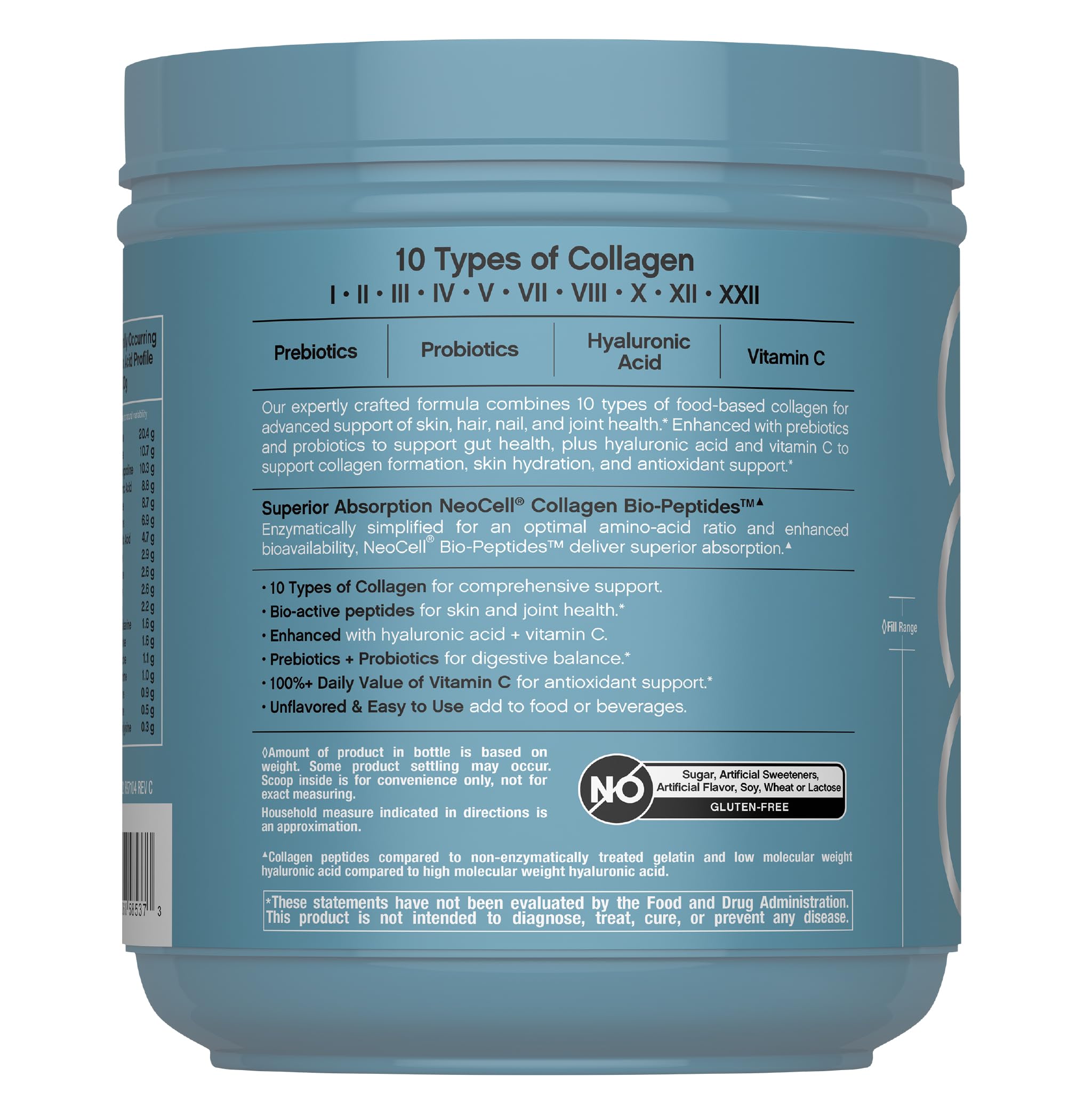 NeoCell Multi Collagen Bio-Peptides Powder with HA

