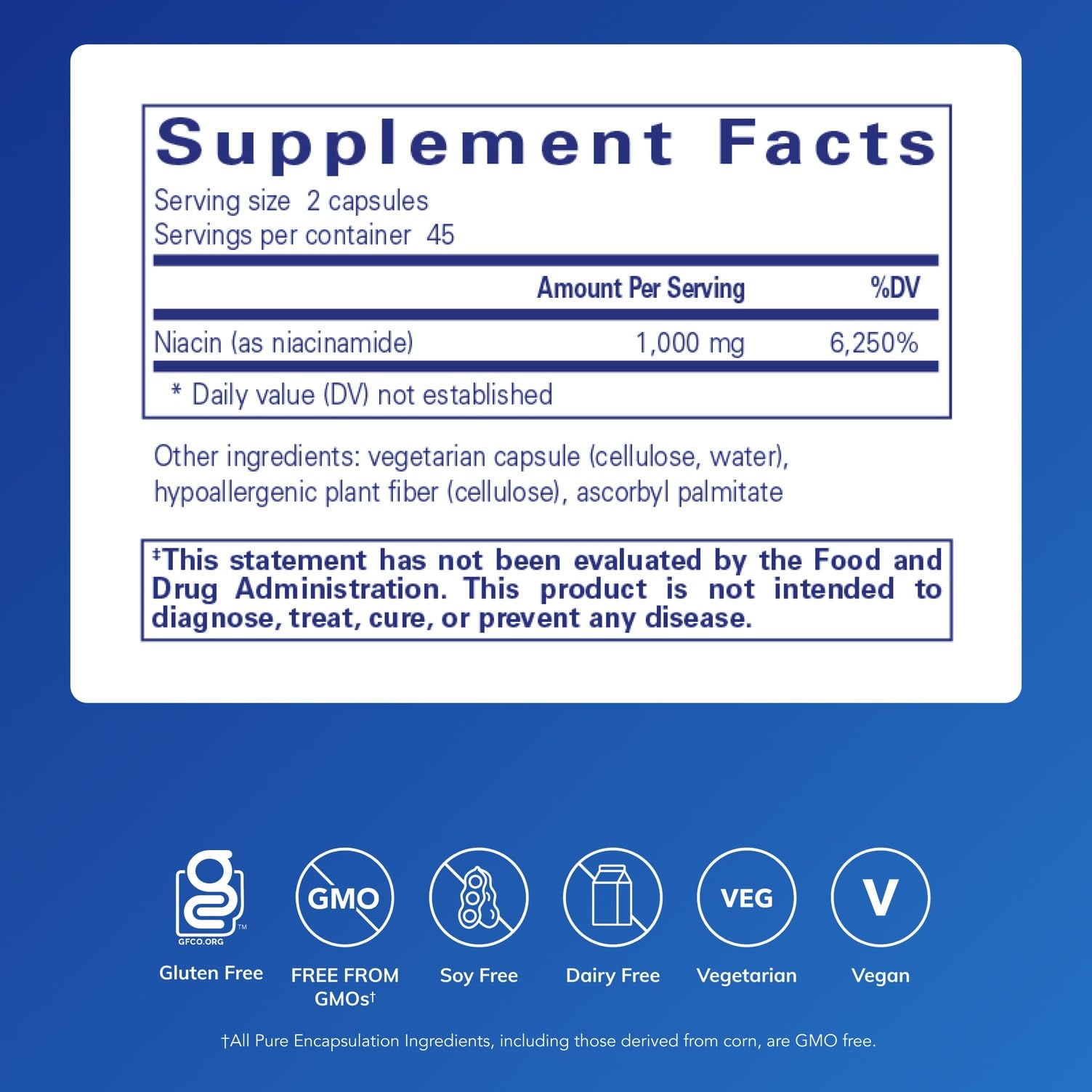 Pure Encapsulations Niacinamide Vitamin B3 Supplement

