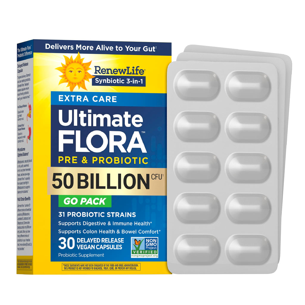 Renew Life Extra Care Digestive Probiotic Capsules with L. Rhamnosus GG
