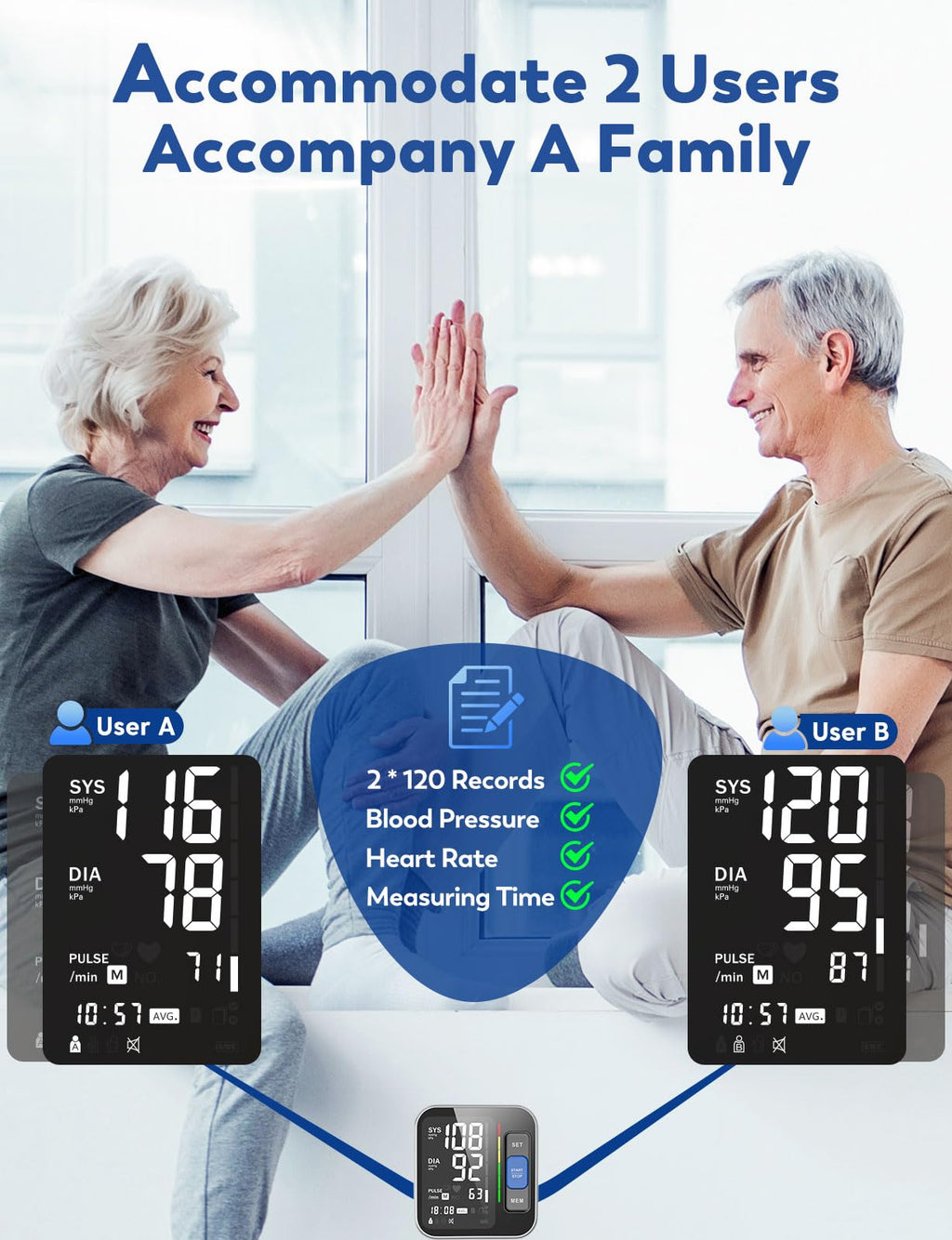 Blood Pressure Monitor for Home Use AI BP HR

