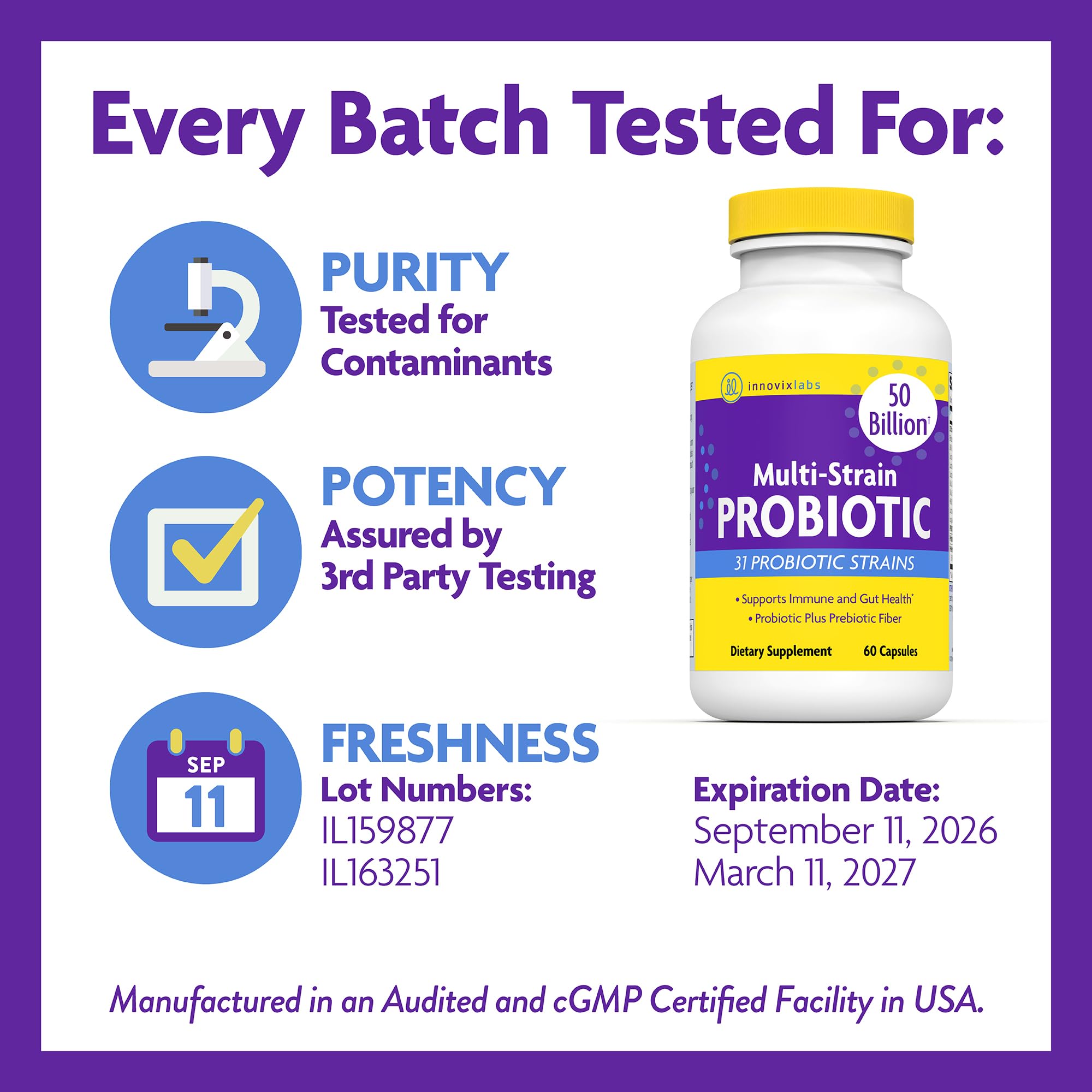 InnovixLabs Probiotics for Gut Health & Immunity

