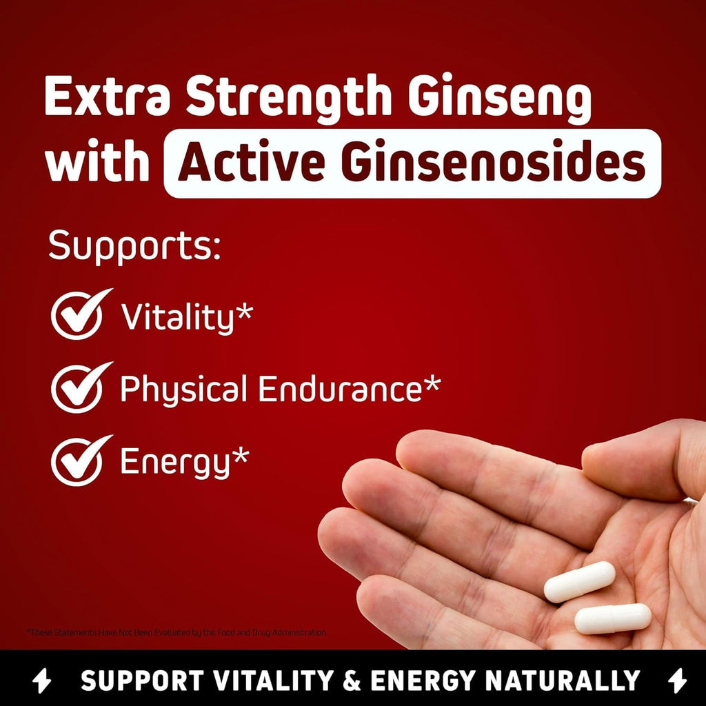 Herbtonics Korean Red Panax Ginseng 1500mg - Energy & Focus


