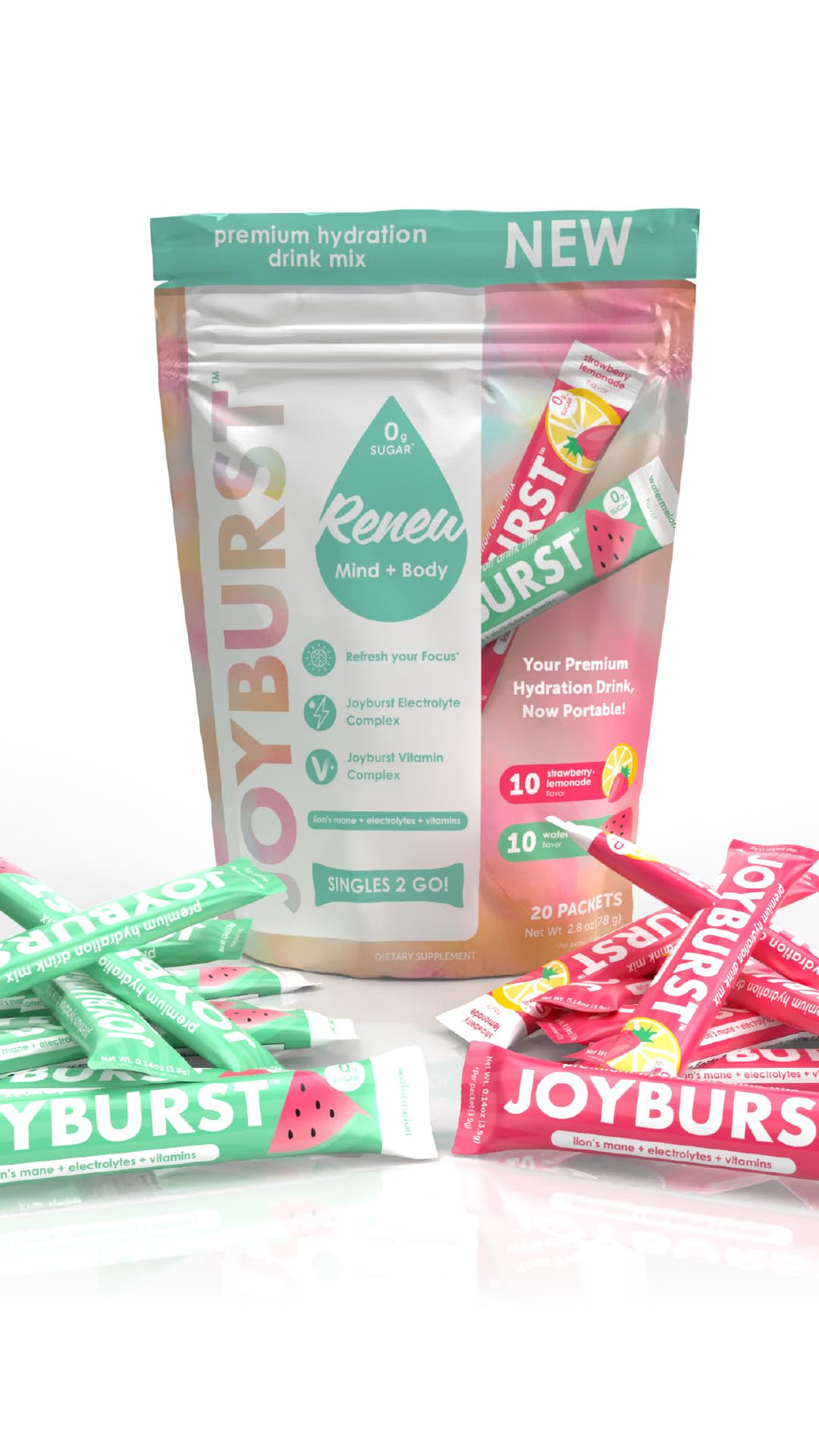 Joyburst Electrolyte Powder Sticks | Sugar Free Hydration


