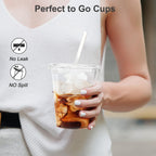 Dealusy Plastic Cups with Lids and Straws - Food Safe

