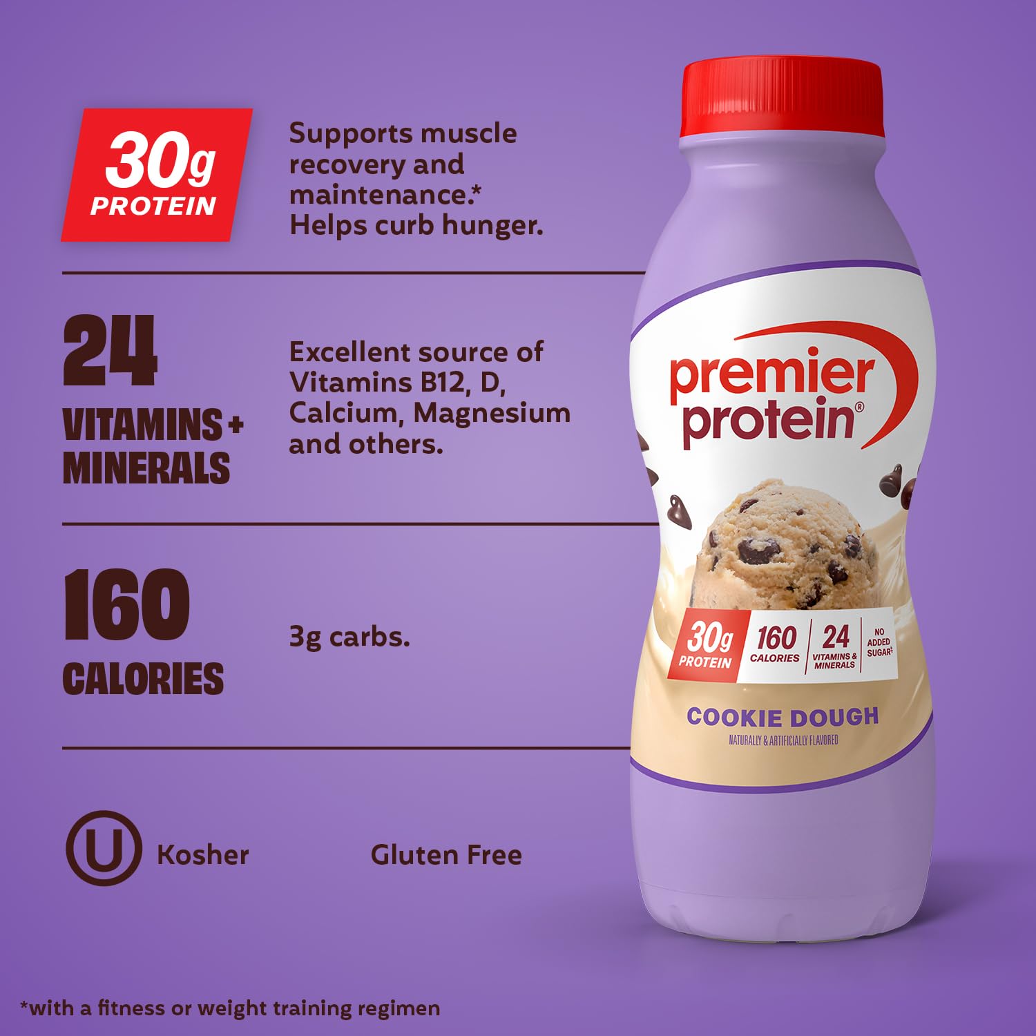 Premier Protein Shake 30g Protein | Gluten Free, No Added Sugar

