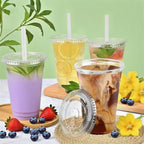 FLXzaszo Premium Disposable Plastic Cups with Lids

