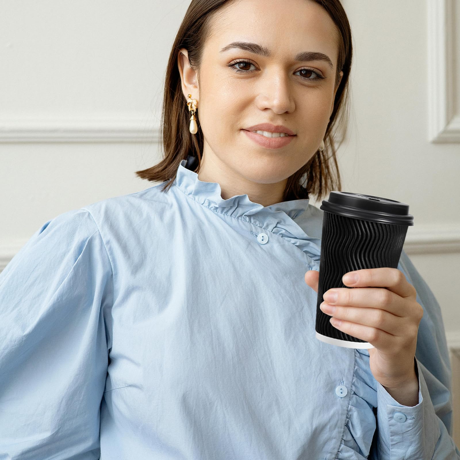 Lamosi Disposable Coffee Cups | Insulated Heat Retention

