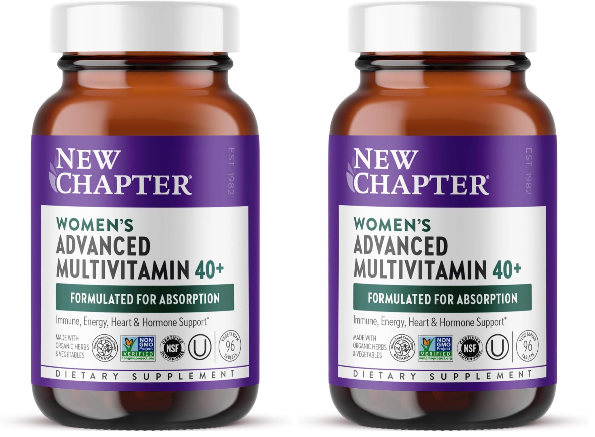 New Chapter Women's Multivitamin 40+ Advanced Formula for Heart, Immune & Energy Support