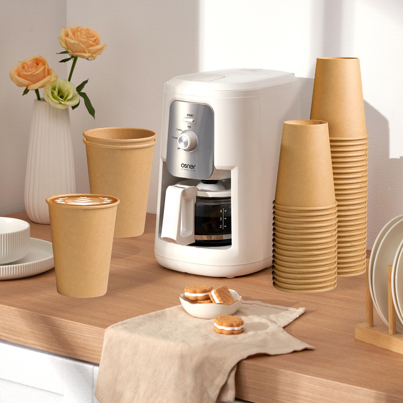Clawsoff Disposable Paper Cups for Hot and Cold Beverages

