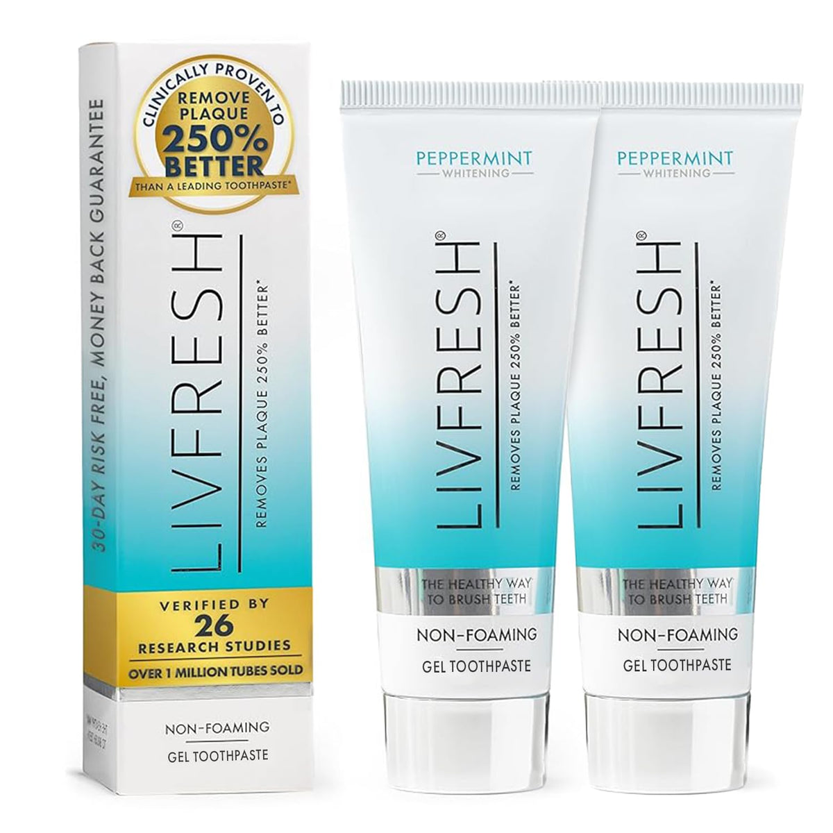 LIVFRESH Toothpaste Gel - SLS-Free Dental Gel for Plaque & Gum Health