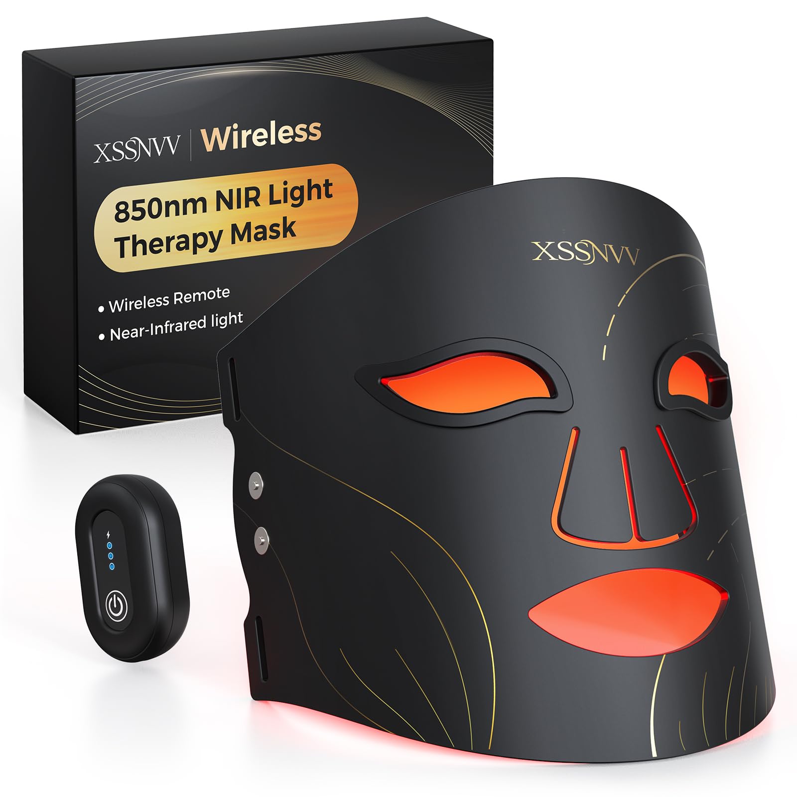 Cordless LED Face Mask for Light Therapy - 4 Modes, 272 LEDs