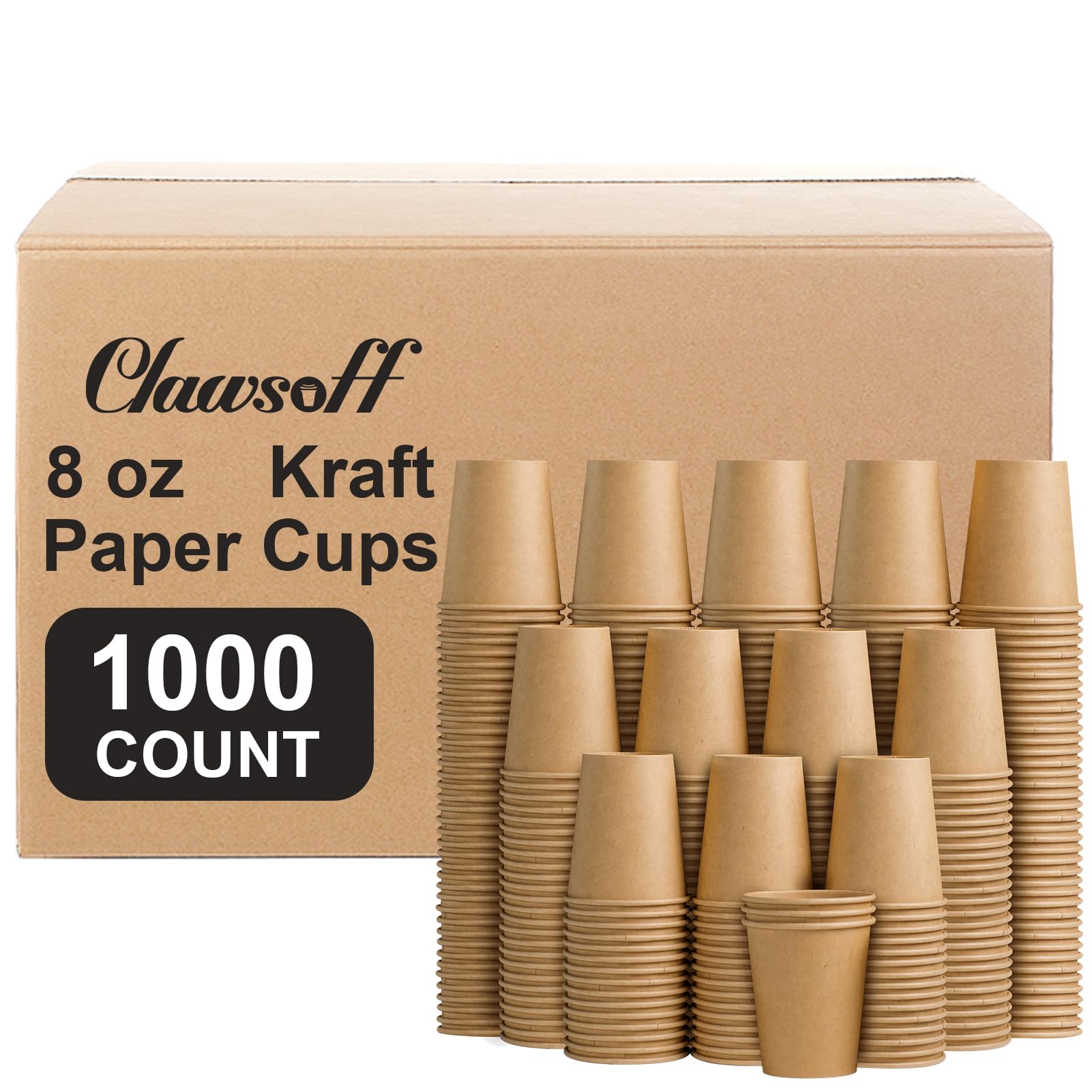 Clawsoff Disposable Paper Cups for Hot and Cold Beverages