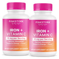 Pink Stork Iron for Women, Chelated Iron Bisglycinate + Vitamin C
