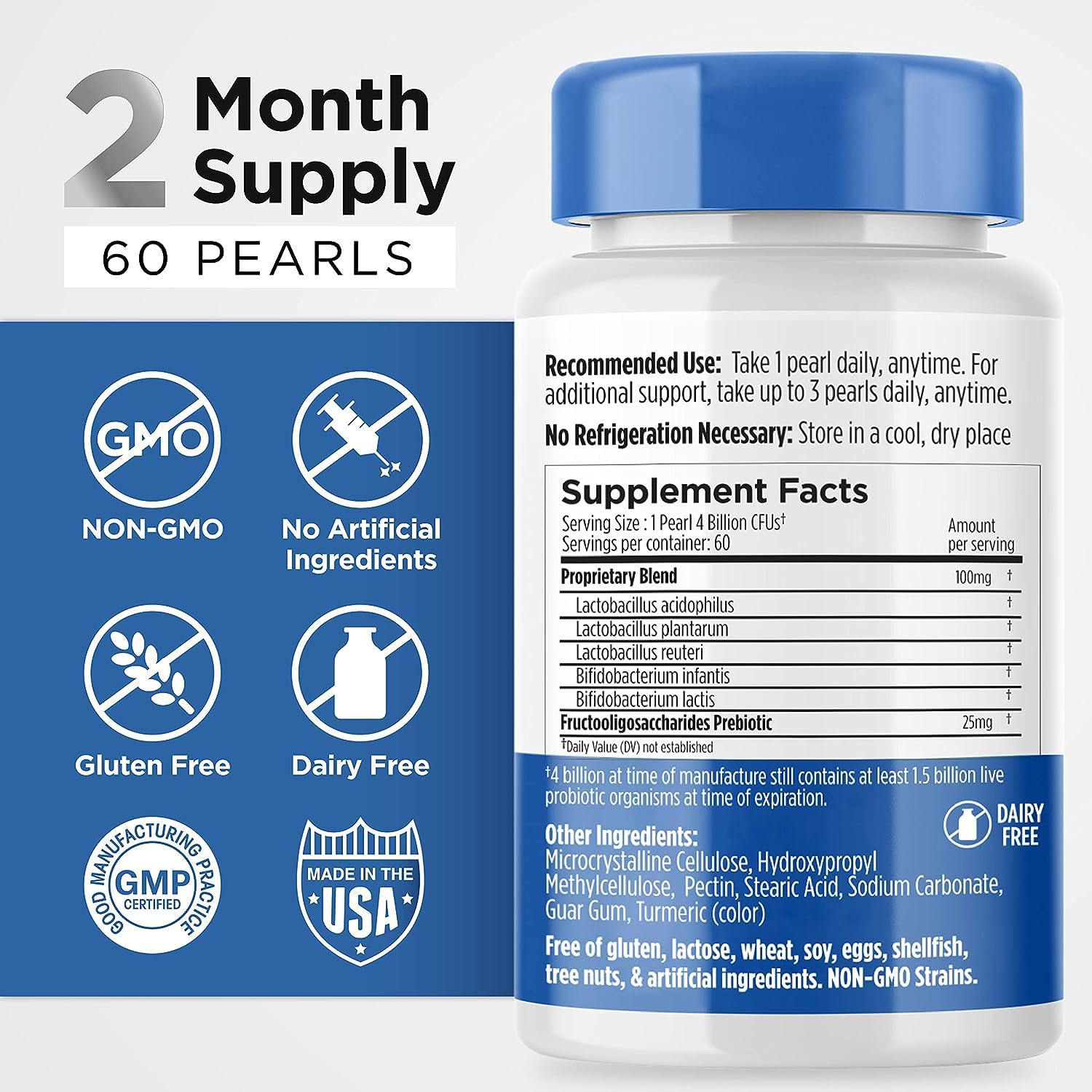 Earth's Pearl Probiotic & Prebiotic for Digestive Health

