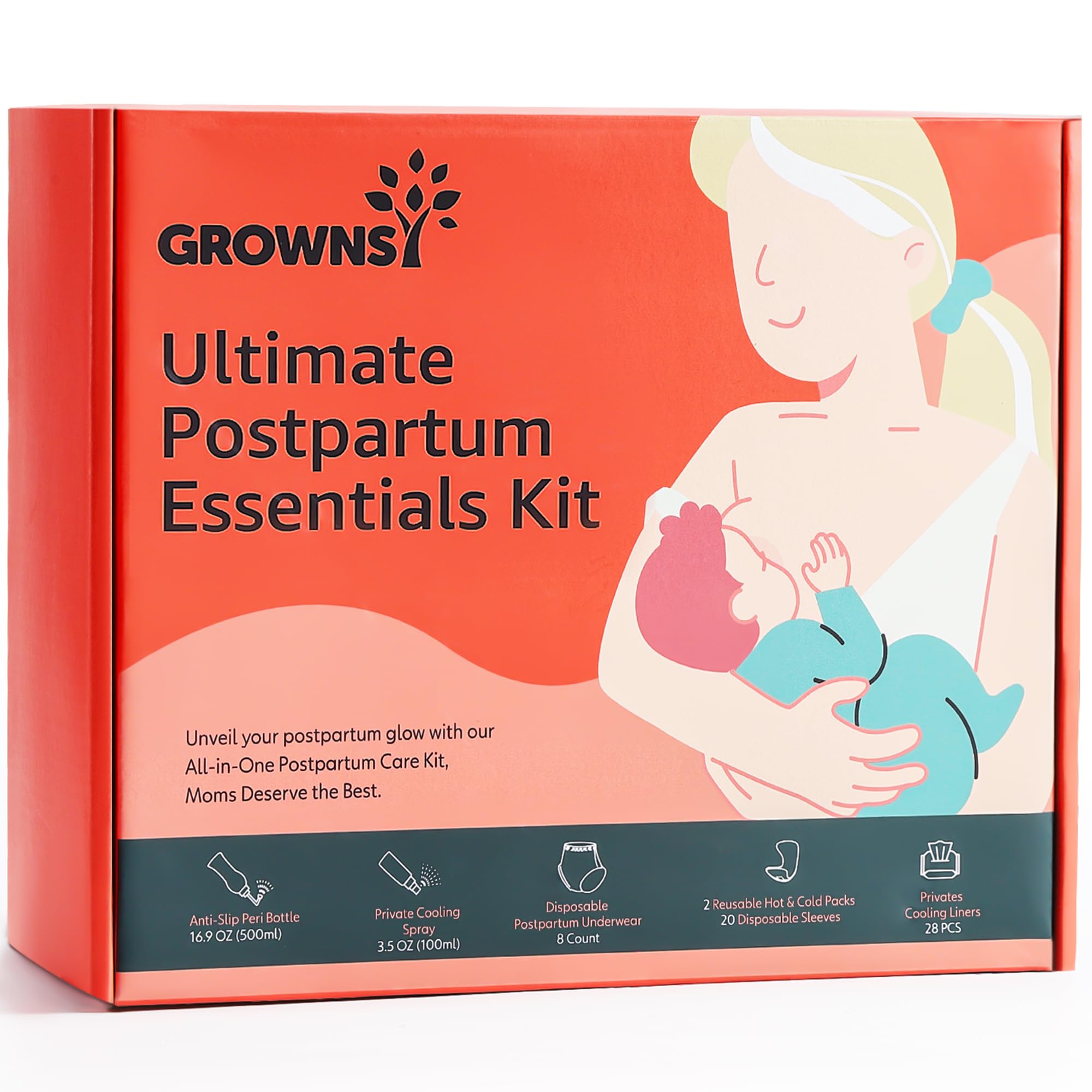 Grownsy Postpartum Essentials Recovery Kit