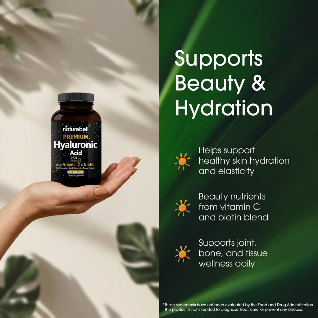 NatureBell Hyaluronic Acid Supplement with Biotin Vitamin C

