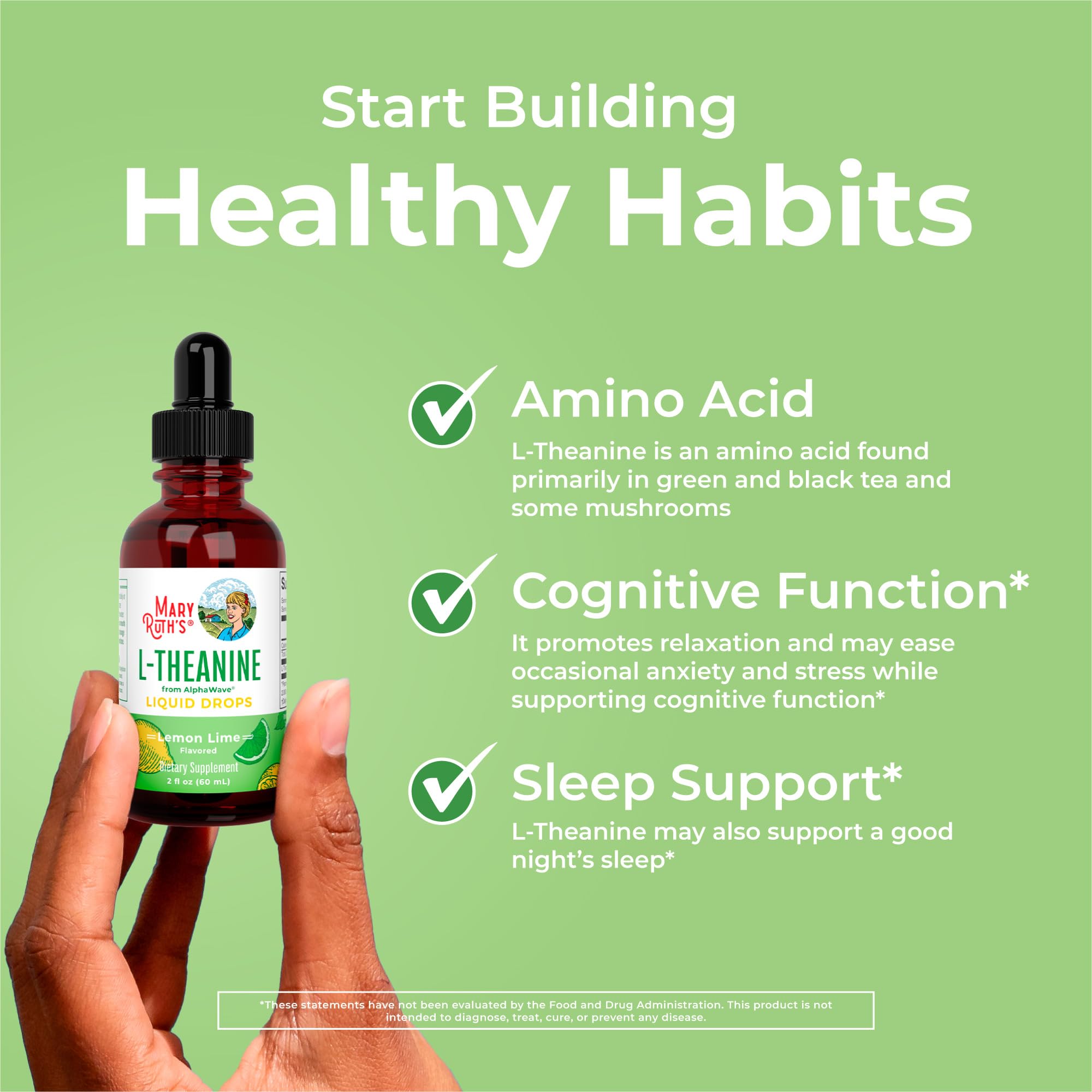 MaryRuth's L-Theanine Liquid Drops 200 mg | Mood Support

