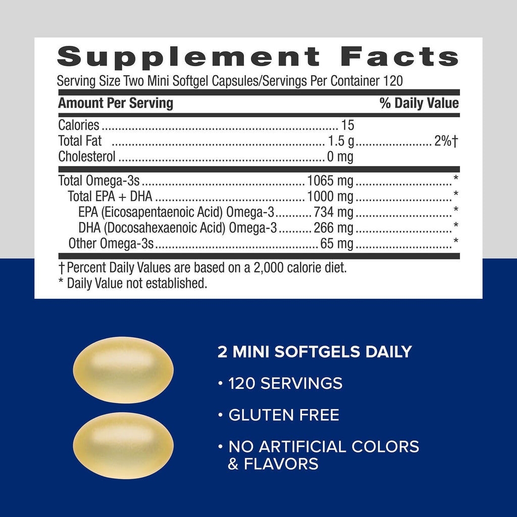GNC Fish Oil Mini Omega-3 for Heart & Brain

