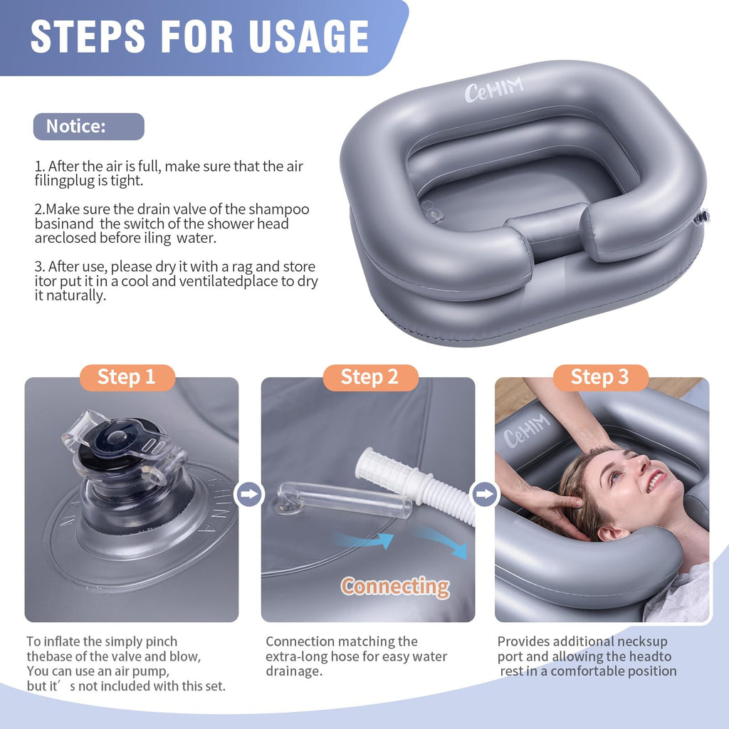 Inflatable Hair Washing Basin - Portable Shampoo Bowl

