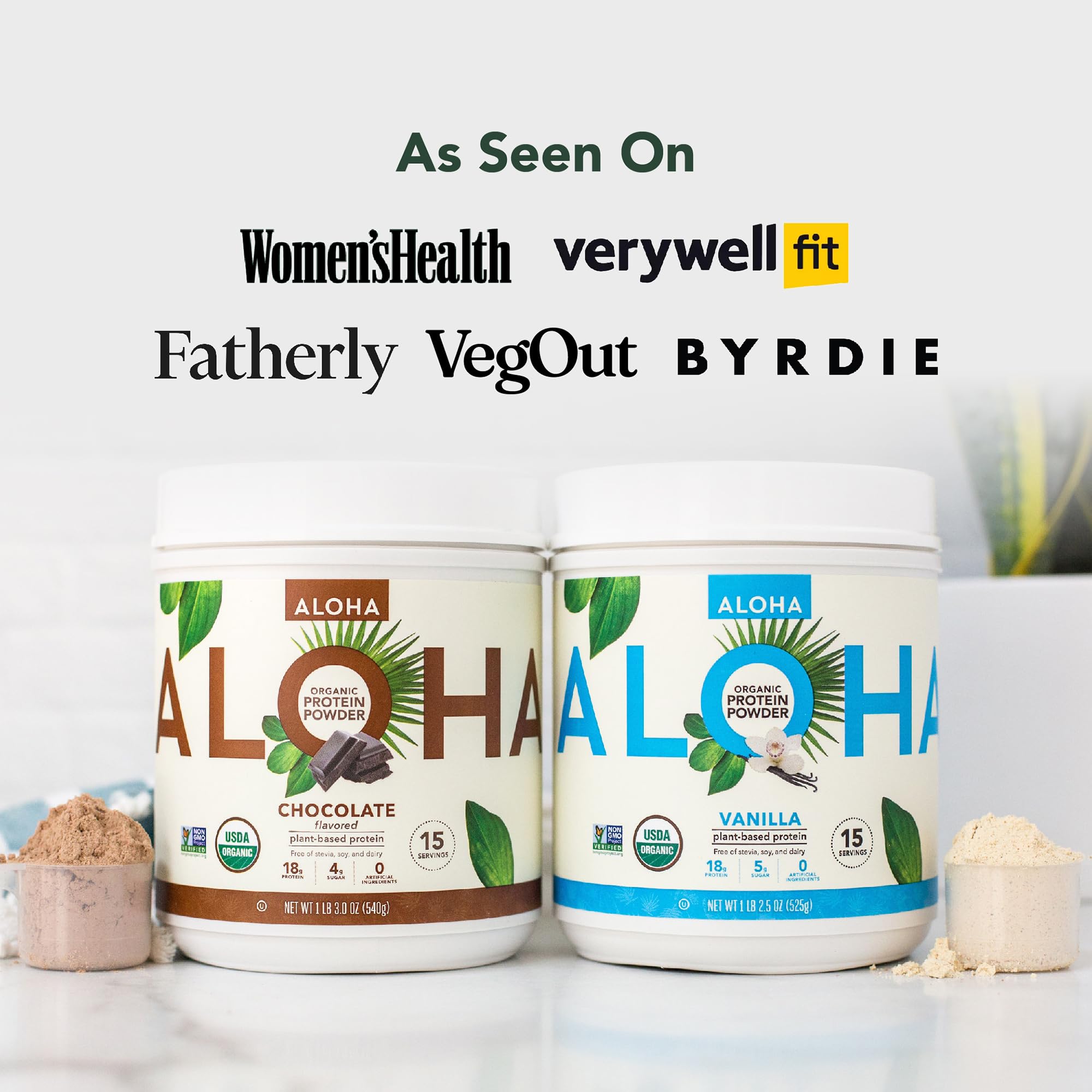 ALOHA Organic Plant Based Protein Powder - Vegan, Non-GMO

