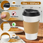 Lamosi Disposable Coffee Cups with Lids and Sleeves | To-Go

