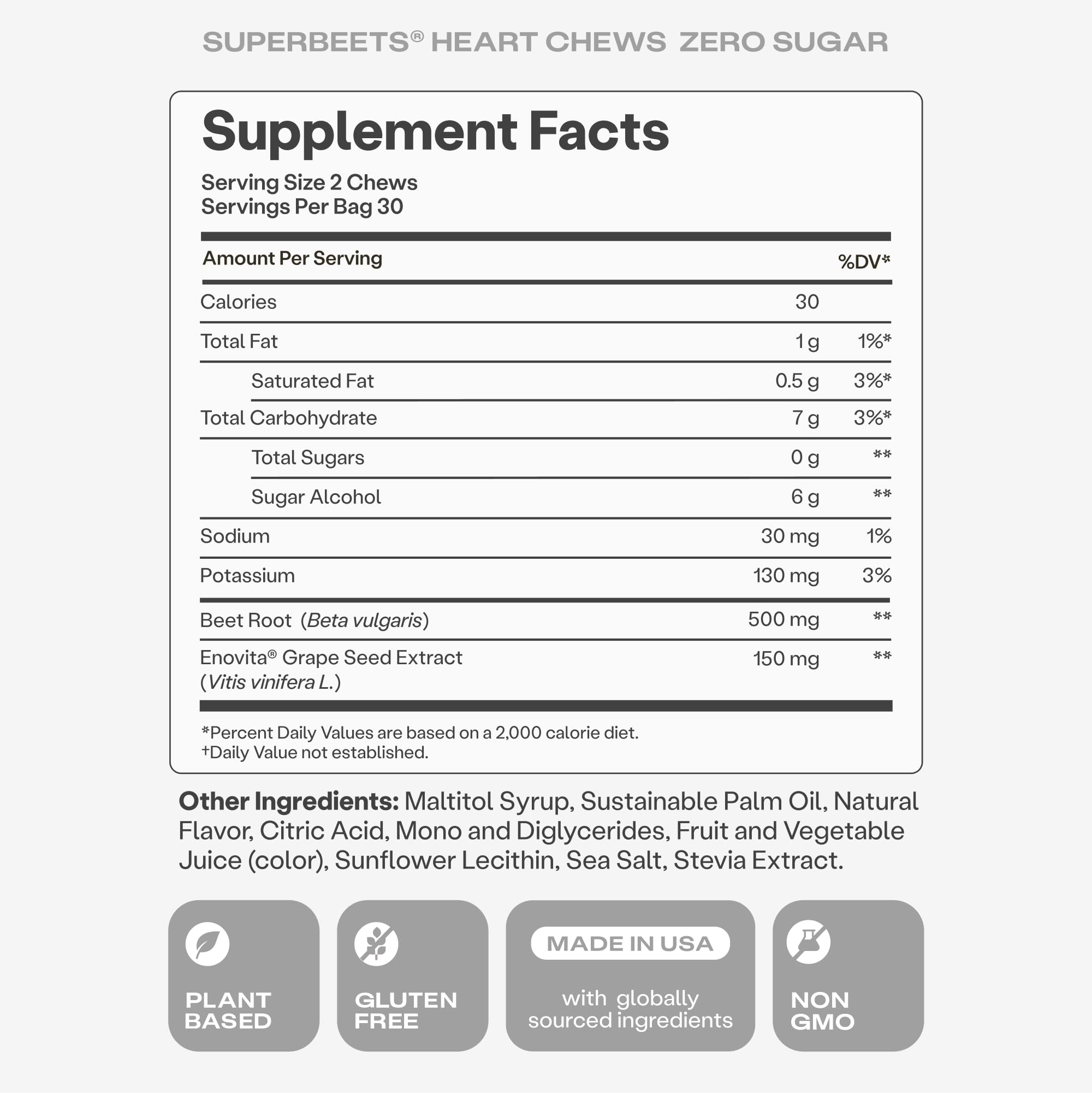 Humann SuperBeets Heart Chews Beet Root Nitric Oxide


