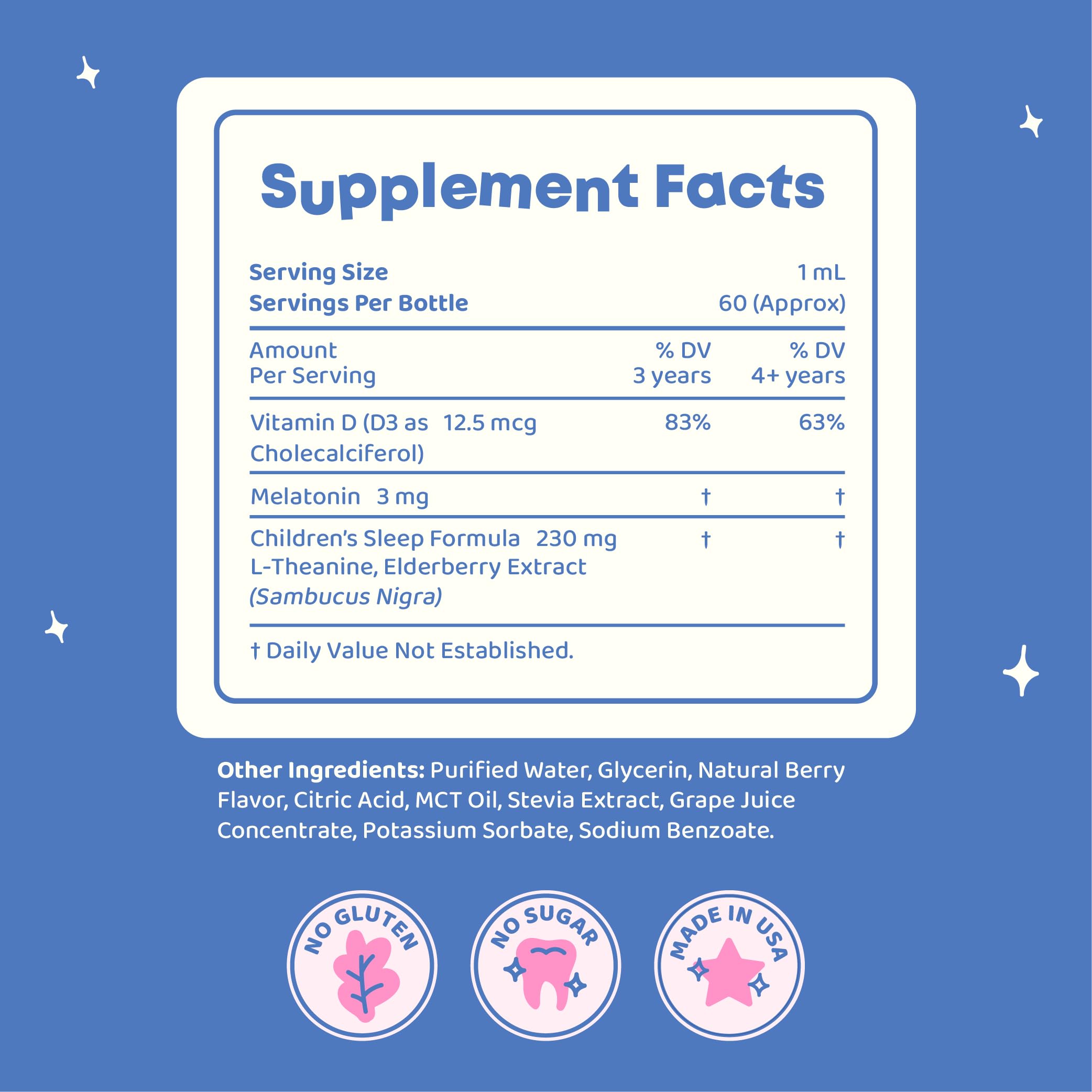 JoySpring Sleepberry Kids Melatonin Liquid with L-Theanine

