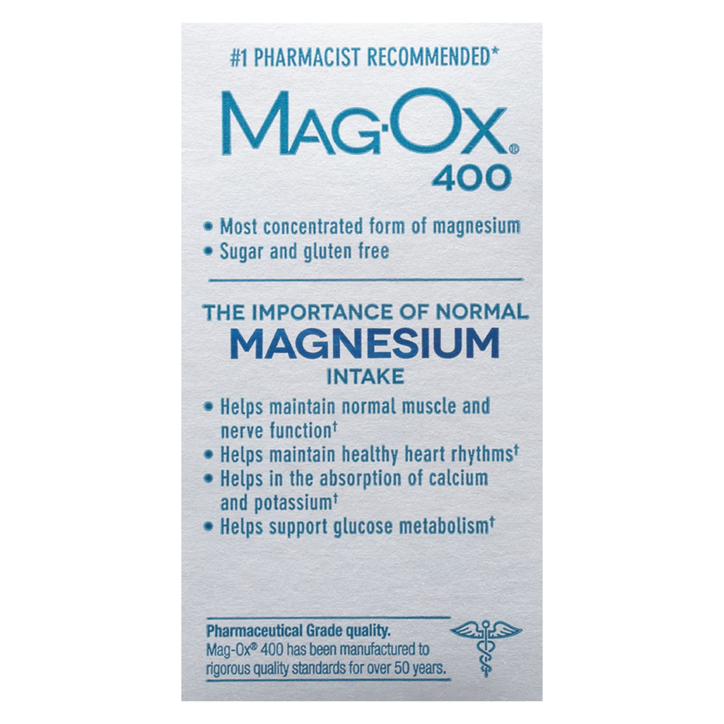 Mag-Ox Magnesium Oxide Supplement – 482 mg per Dose

