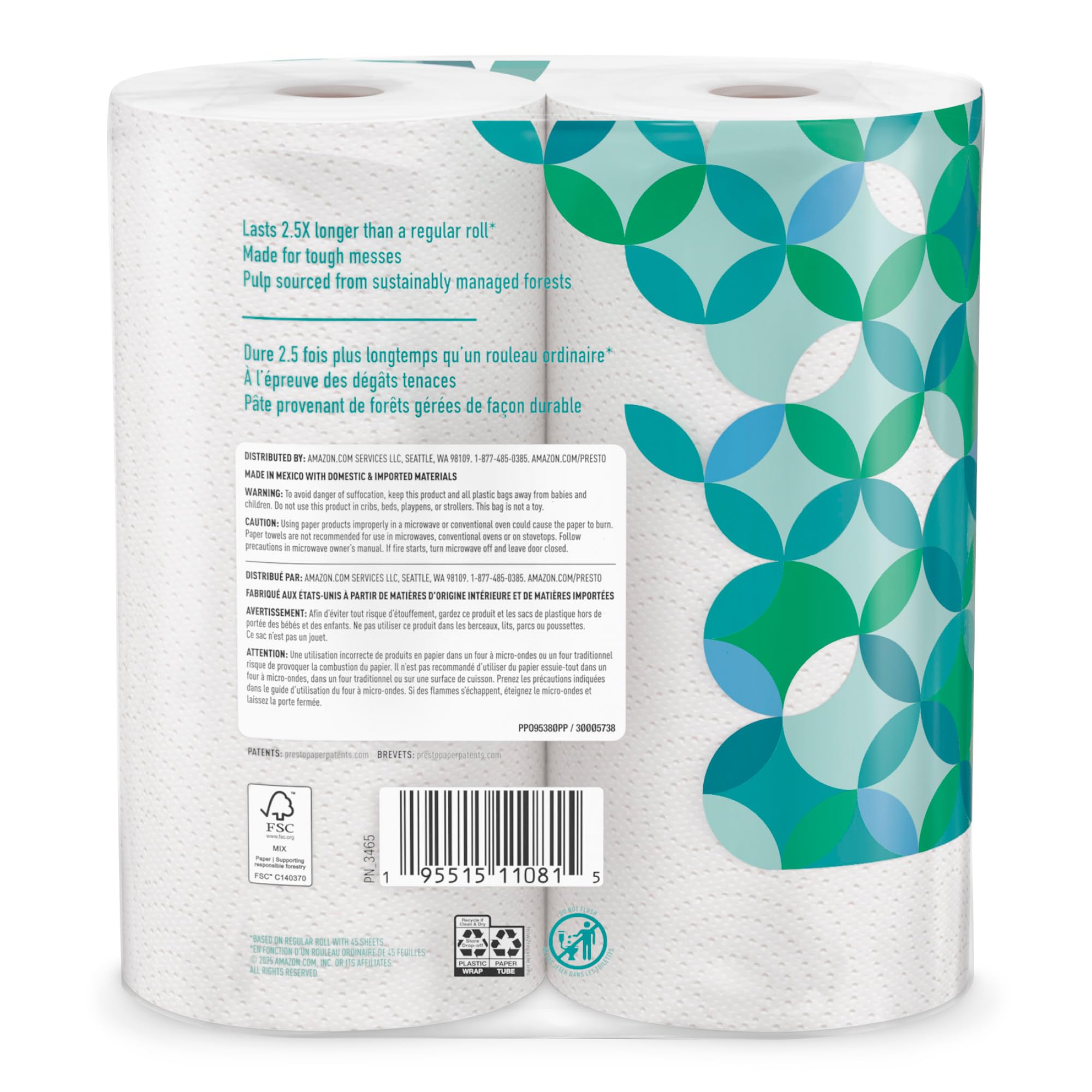 Presto Flex-a-Size Kitchen Paper Towels - 2-Ply Absorbent

