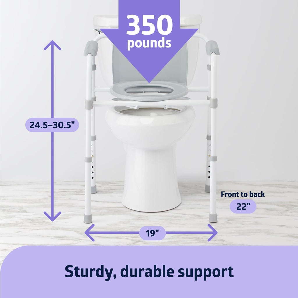 Medline 3-in-1 Steel Bedside Commode - Folding Frame

