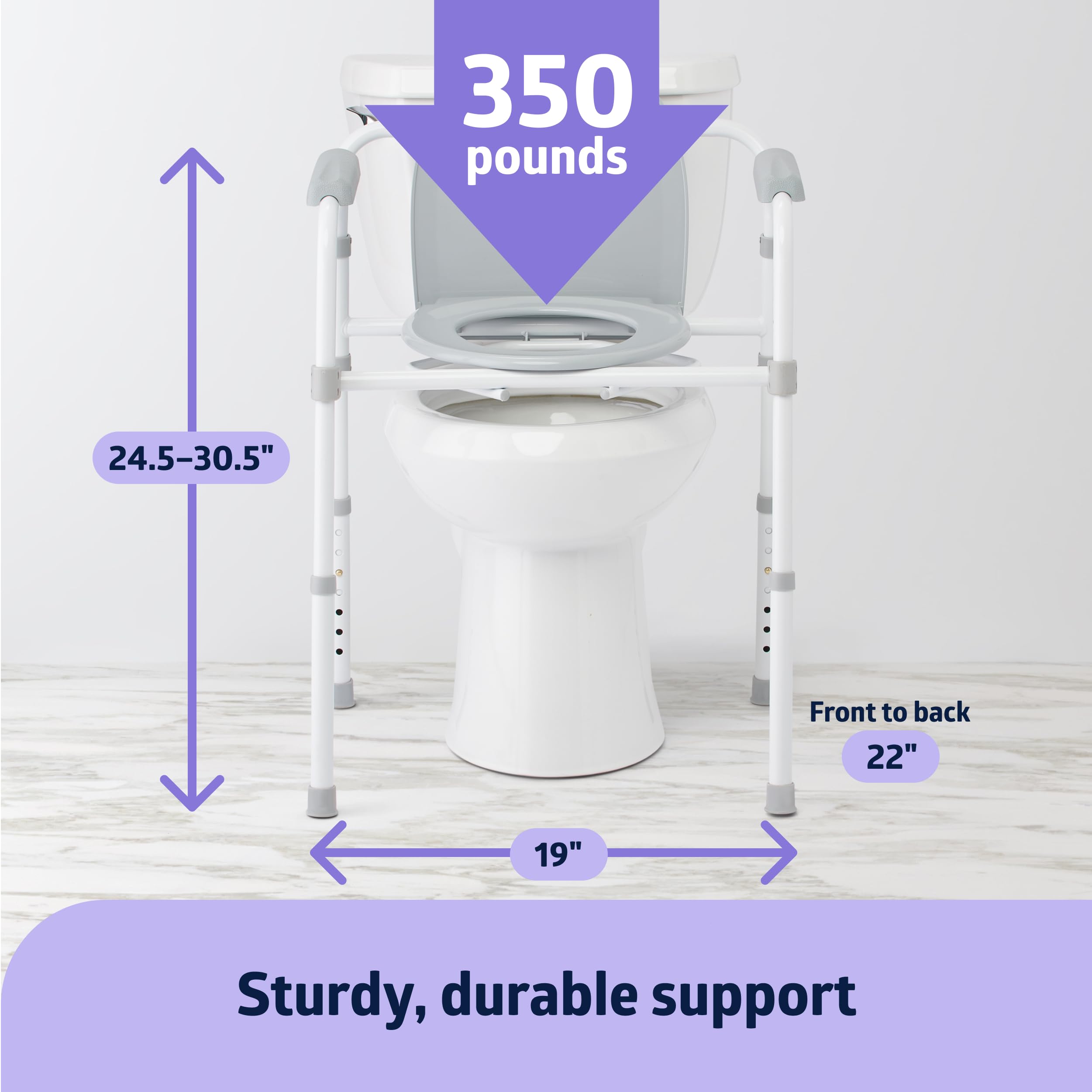 Medline 3-in-1 Steel Bedside Commode - Folding Frame

