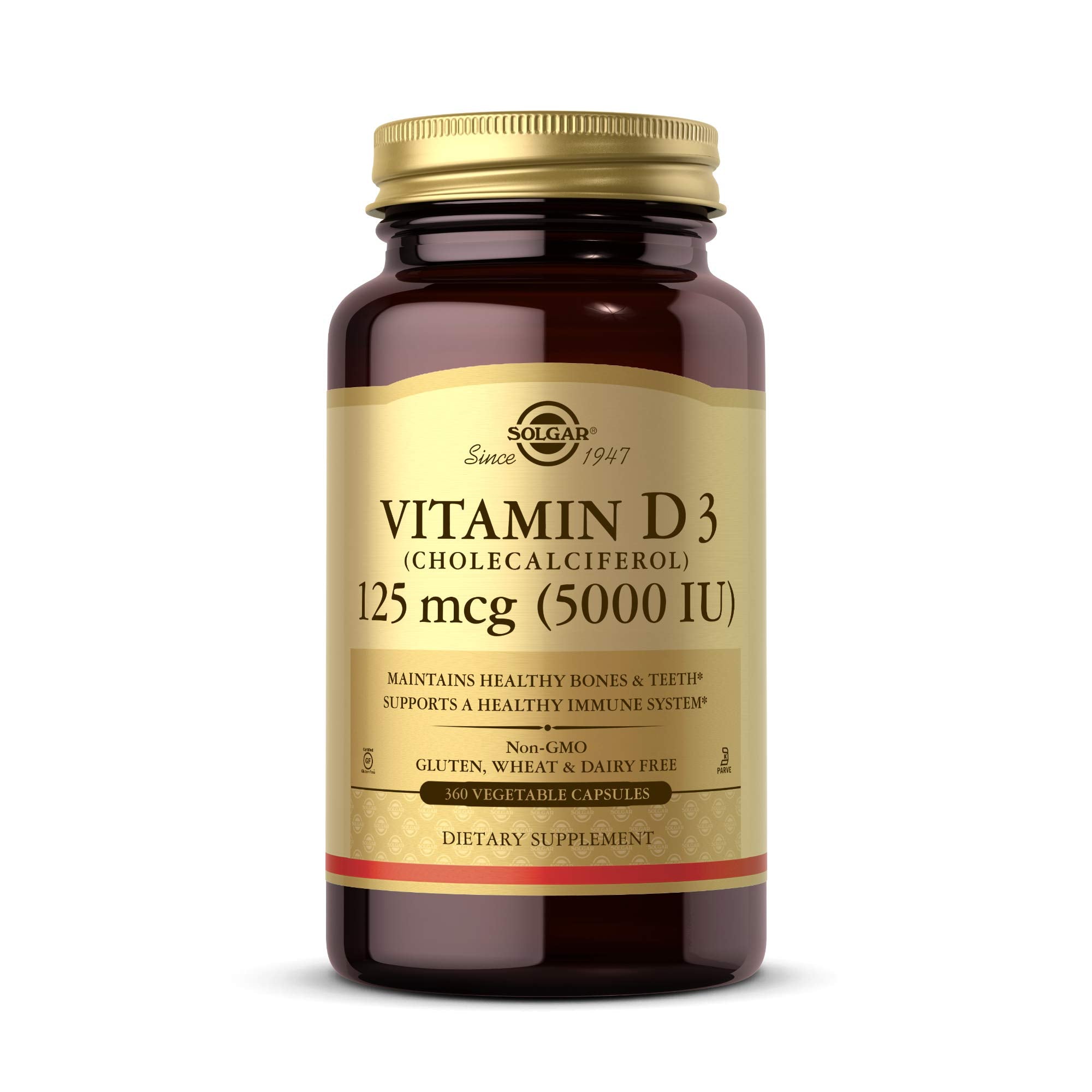 Solgar Vitamin D3 125 mcg (5000 IU) Immune & Bone Support