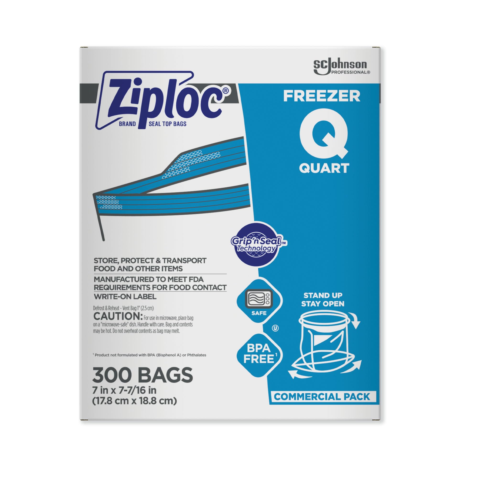 SC Johnson Ziploc Quart Freezer Bags with Grip 'n Seal

