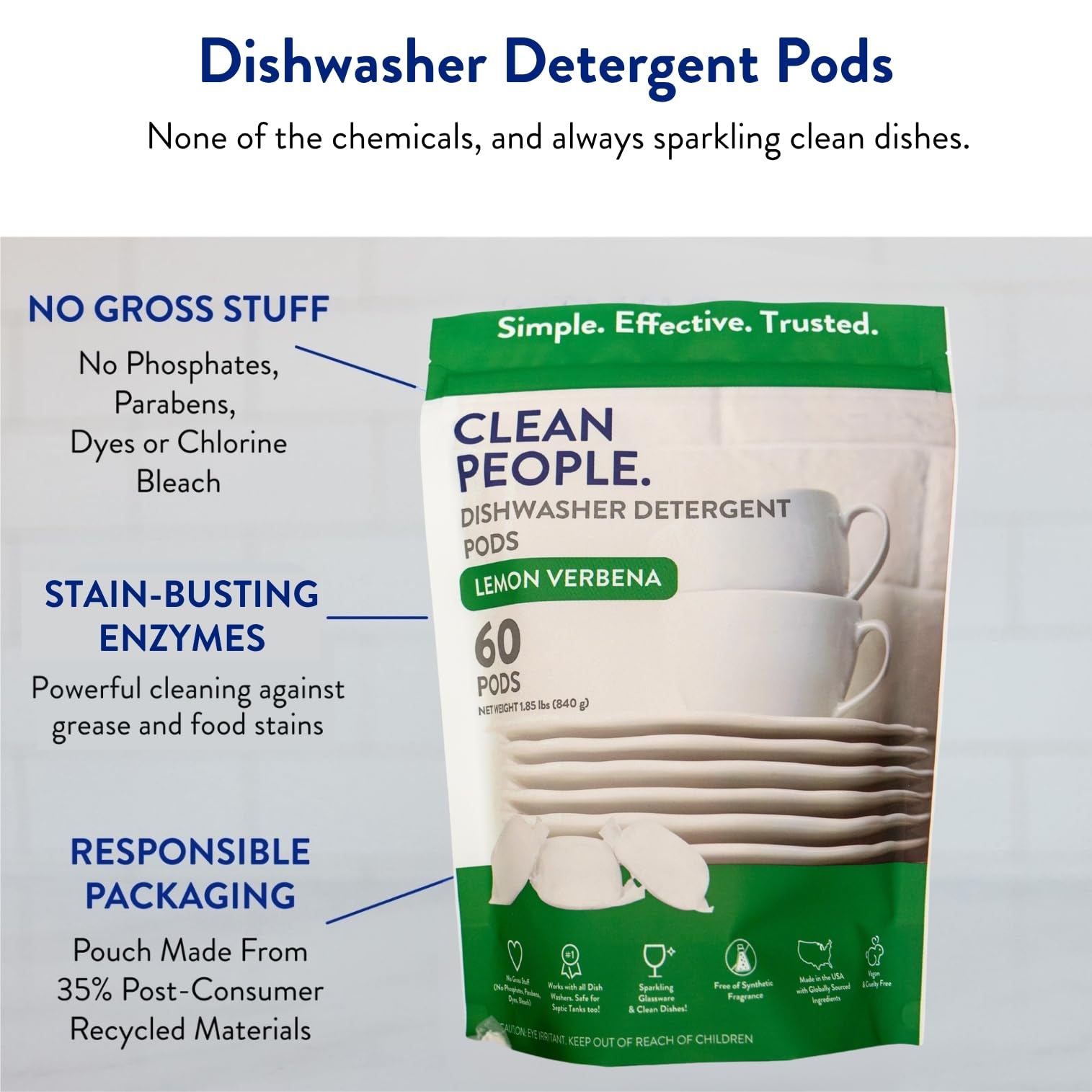 The Clean People Dishwasher Pods Enzyme-Powered

