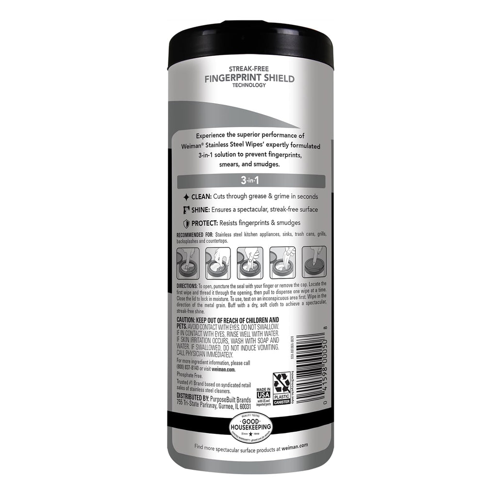 Weiman Stainless Steel Cleaner & Polish Kit | No-Rinse Shine

