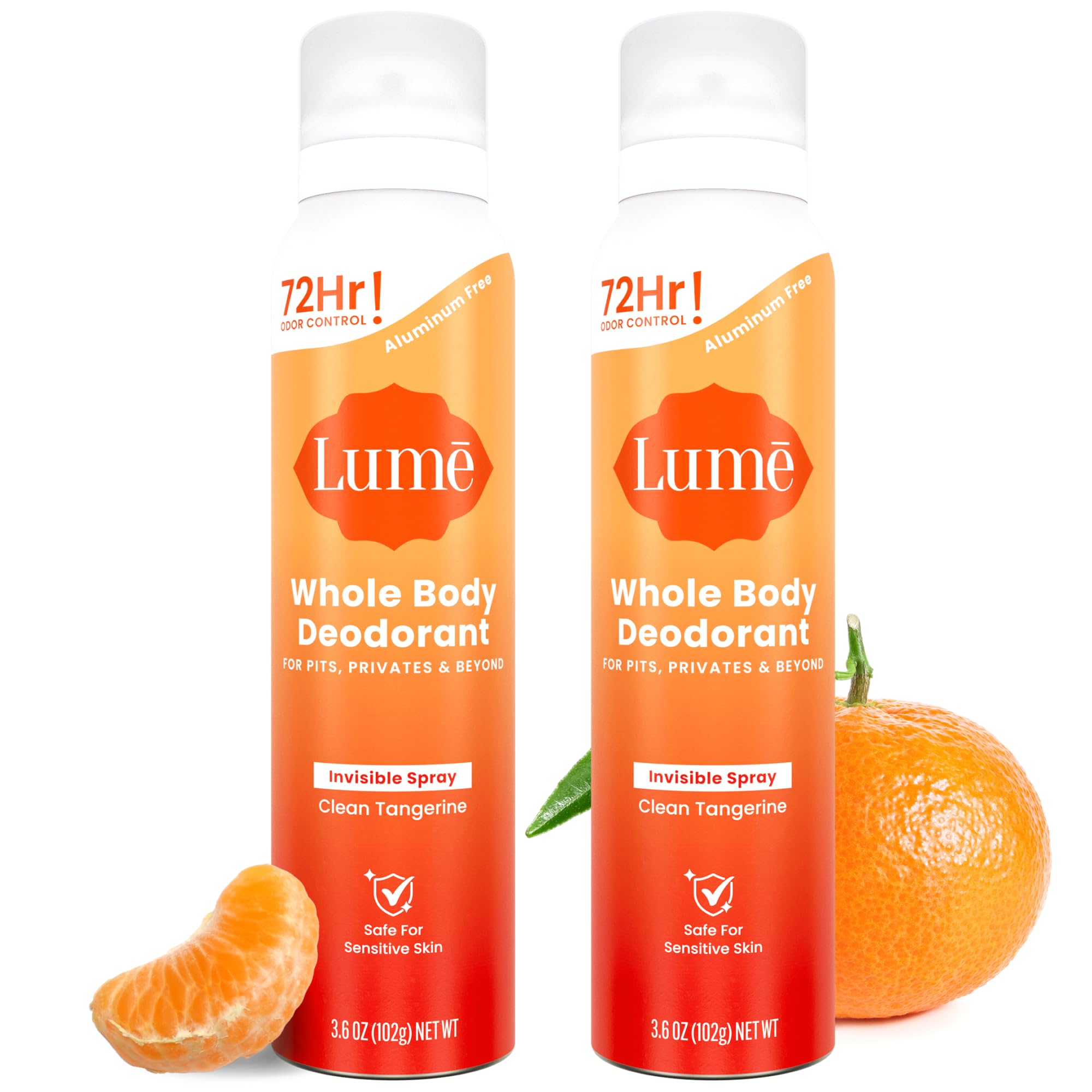Lume Whole Body Deodorant Spray for Women – 72 Hr Odor Control – Aluminum & Baking Soda Free